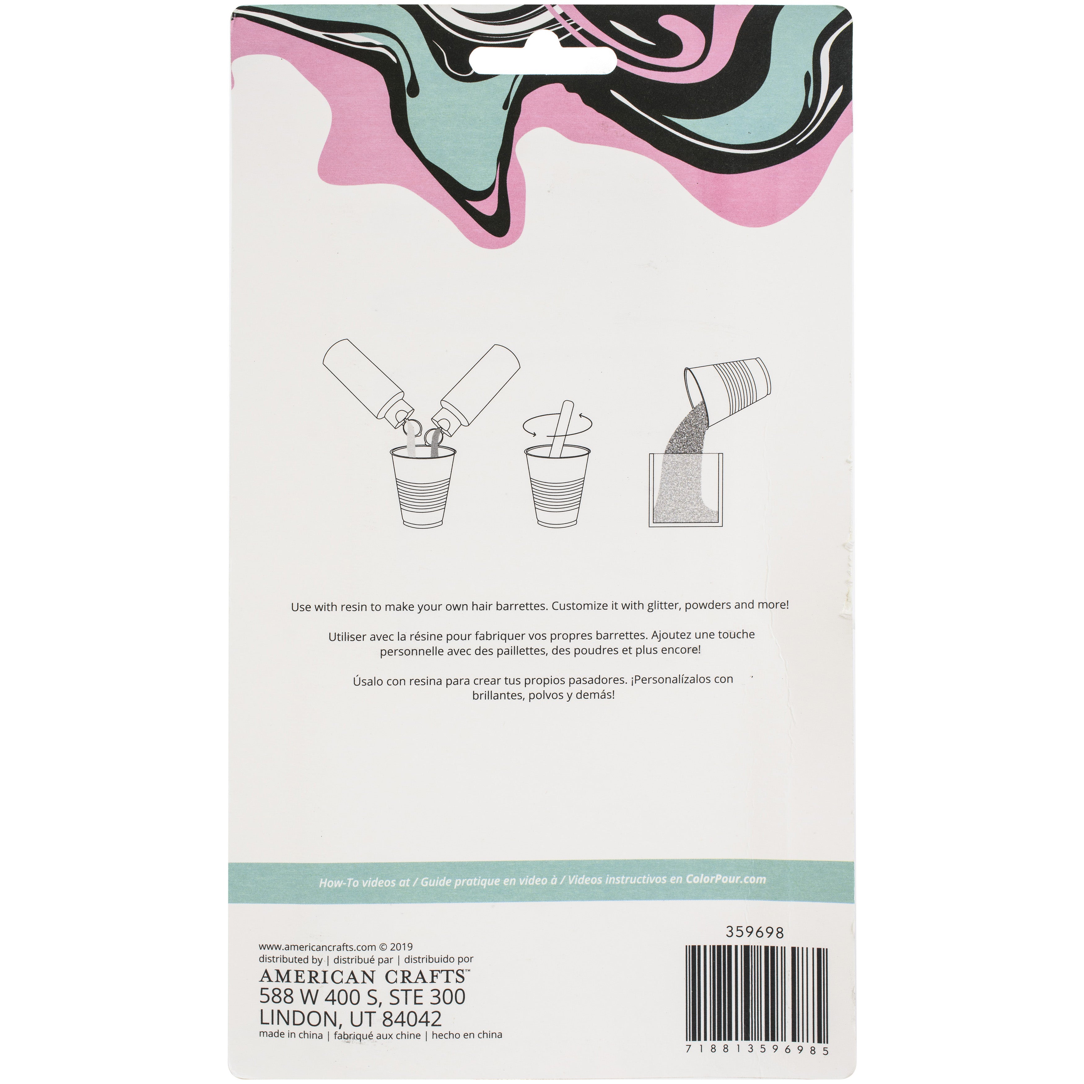 American Crafts Color Pour Resin Barrette and Silicone Mold Kit