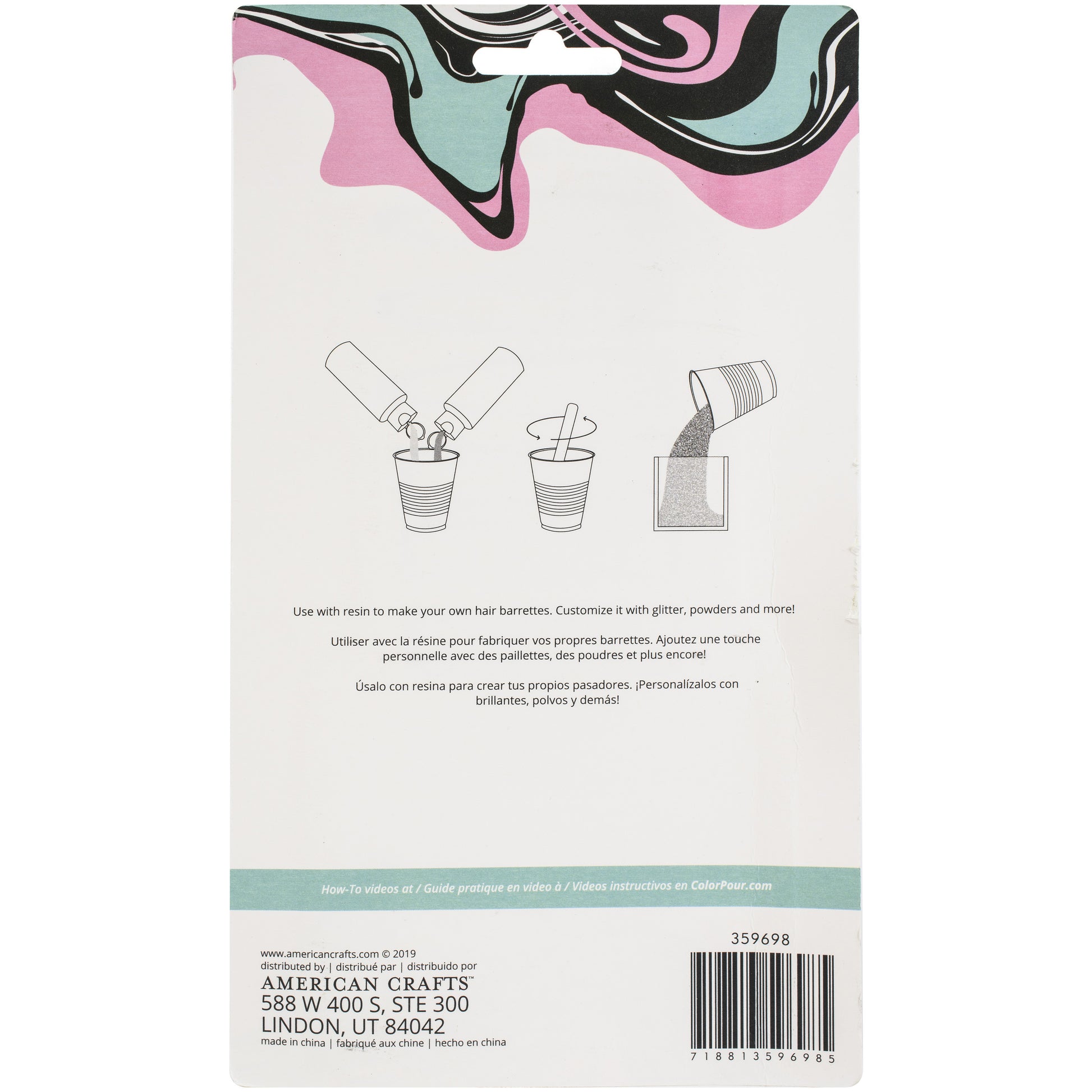 AC Color Pour Resin Barrette and Silicone Mold Kit