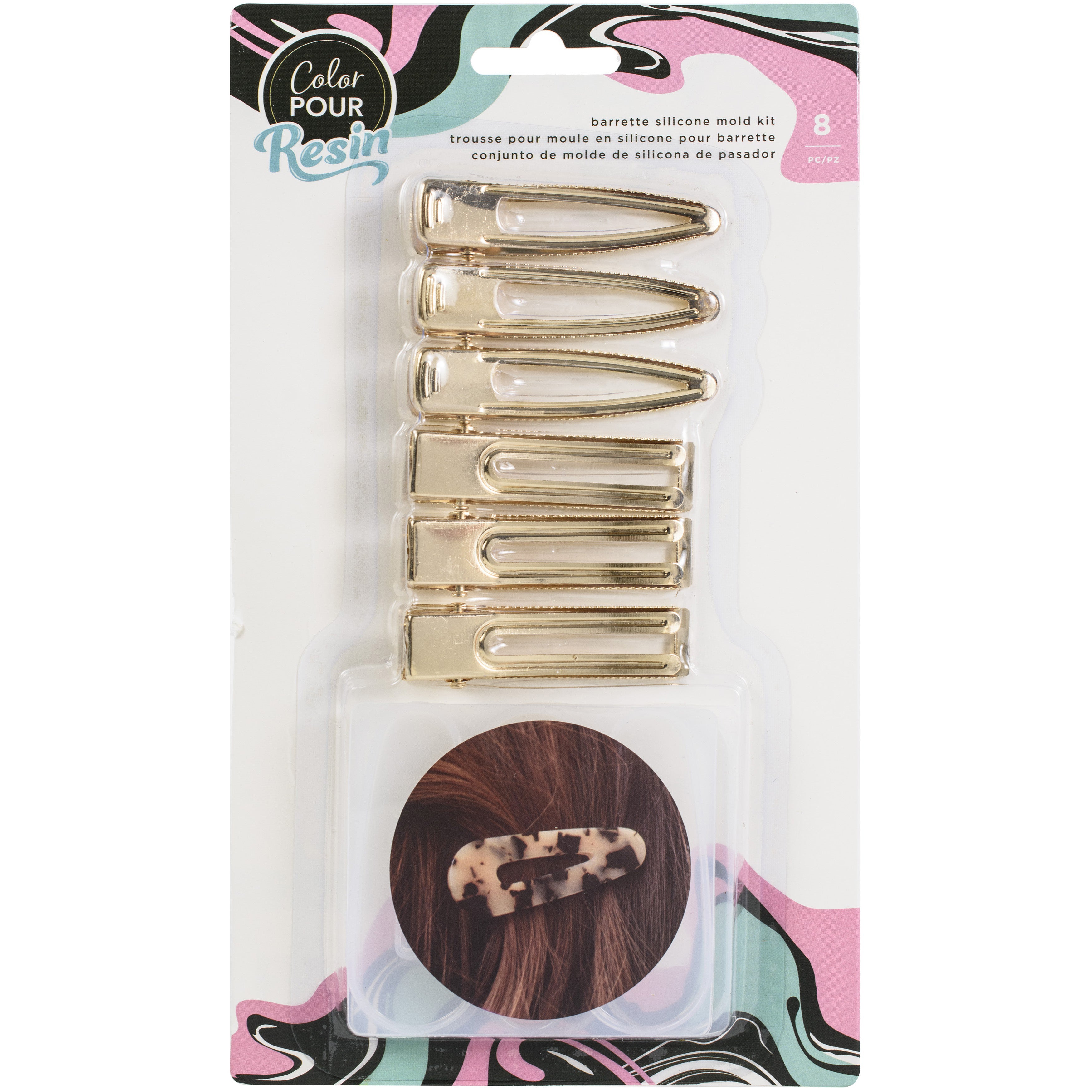 AC Color Pour Resin Barrette and Silicone Mold Kit