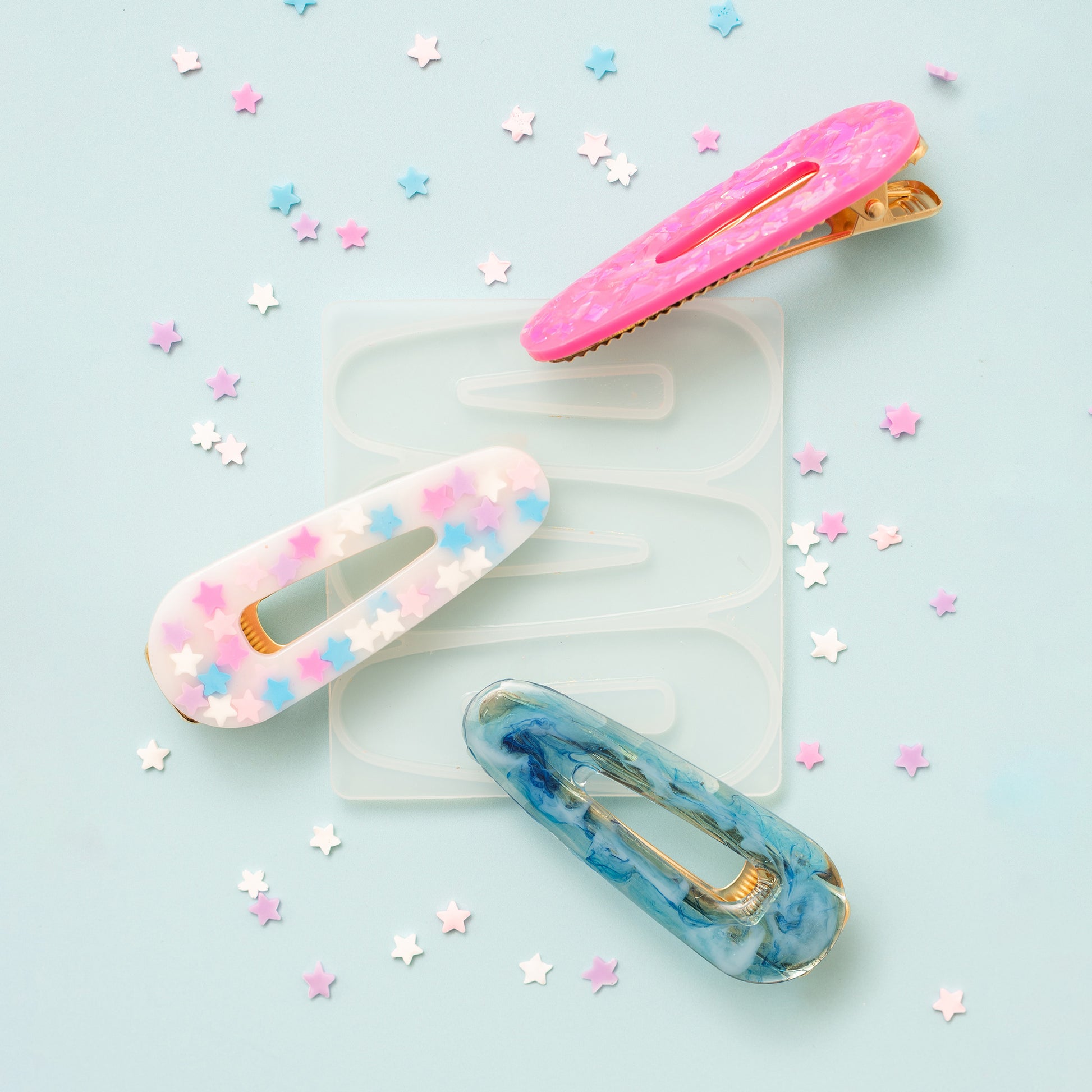 AC Color Pour Resin Barrette and Silicone Mold Kit