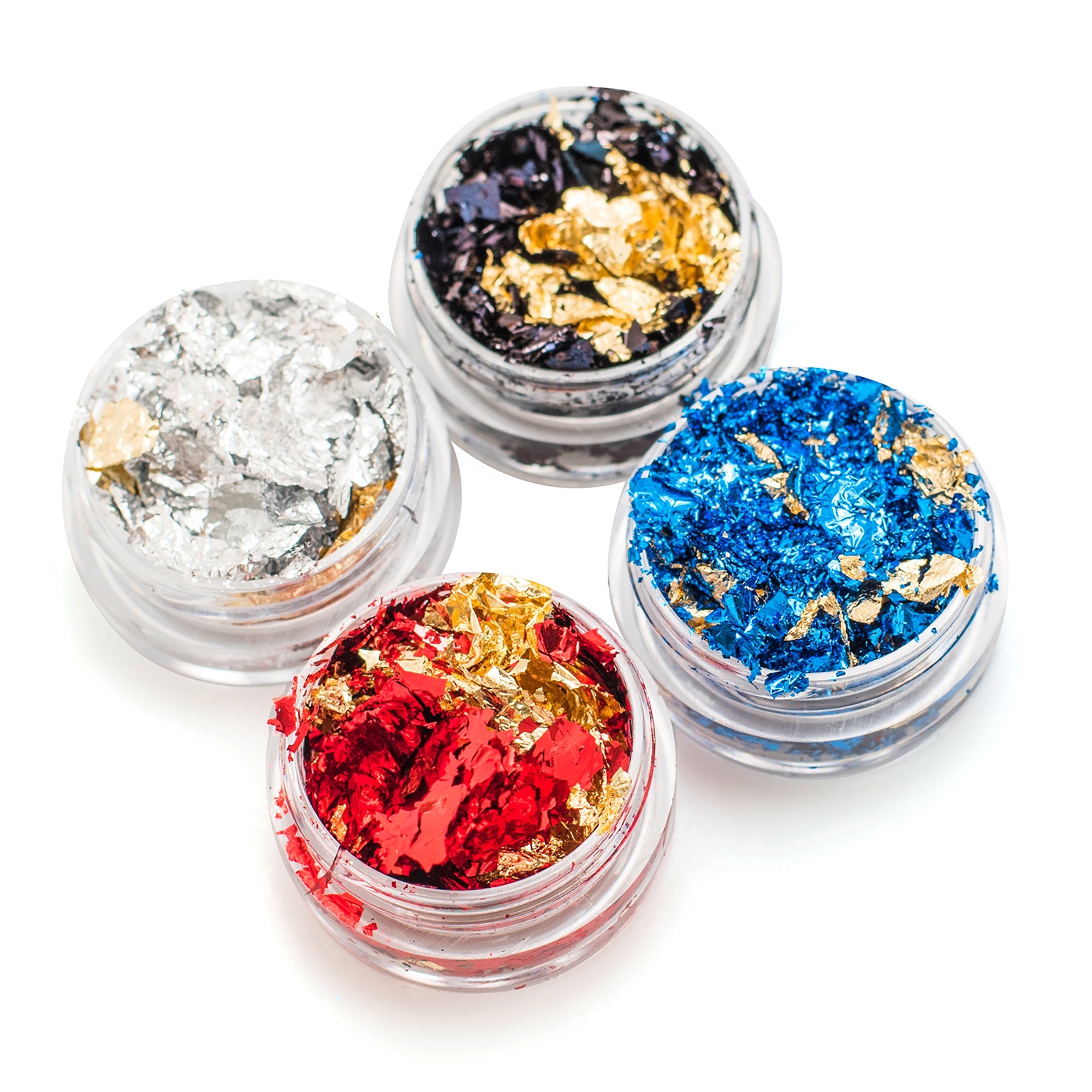 American Crafts Color Pour Resin Mix-Ins 4 Pack - Reversible Foil Flakes
