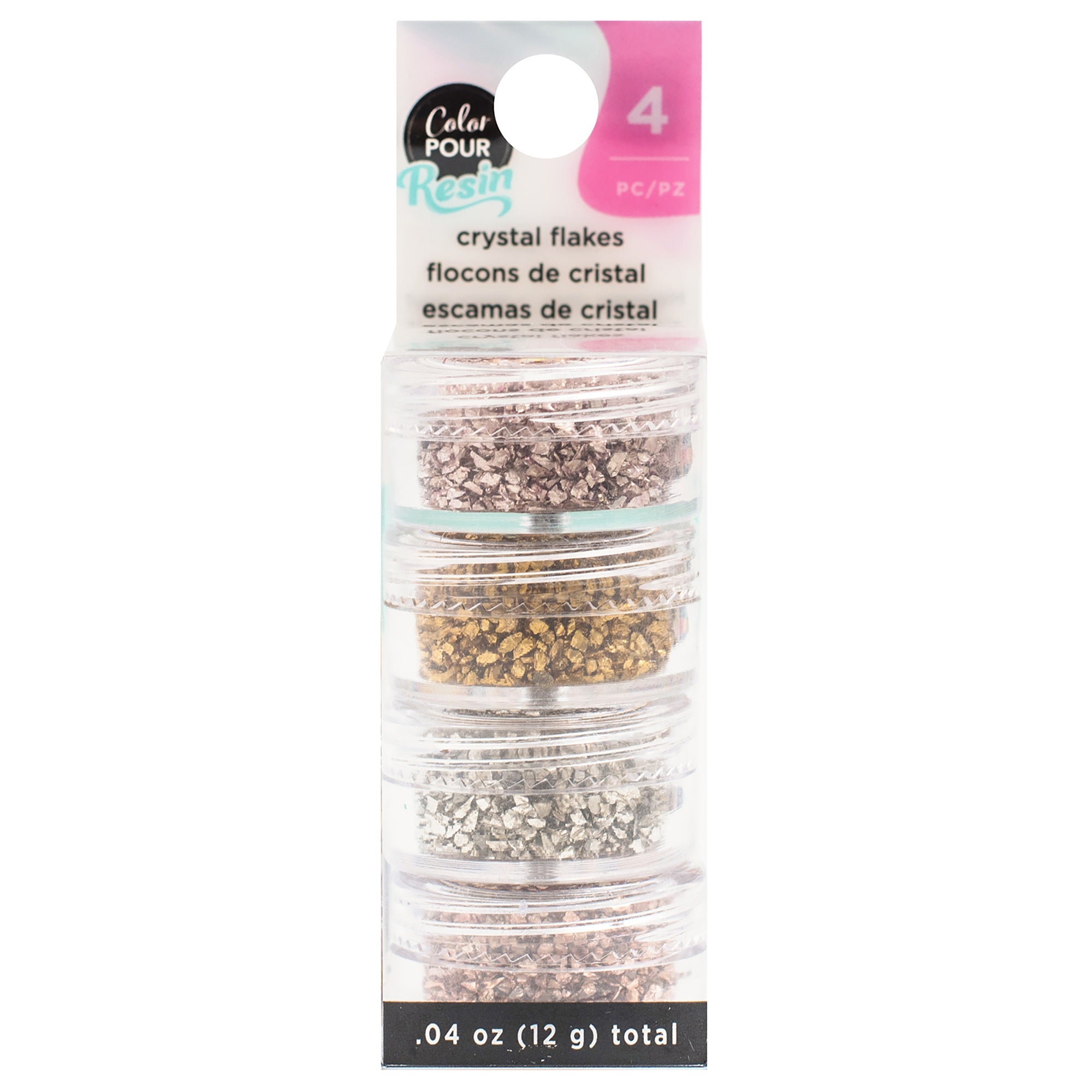 American Crafts Color Pour Mix-Ins 4/Pkg - Crystal Flakes - Naturals