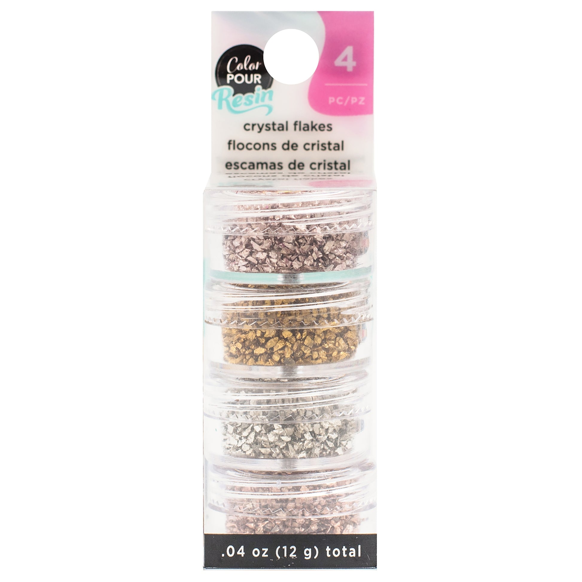 American Crafts Color Pour Mix-Ins 4/Pkg - Crystal Flakes - Naturals