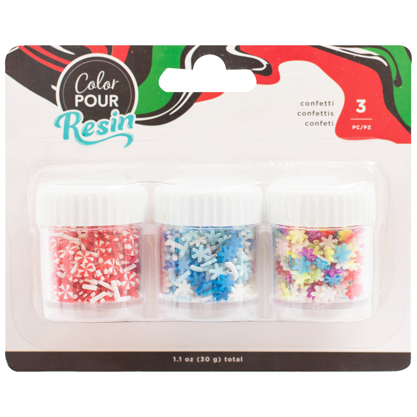 American Crafts Color Pour Mix-Ins - Holiday Clay Confetti Set