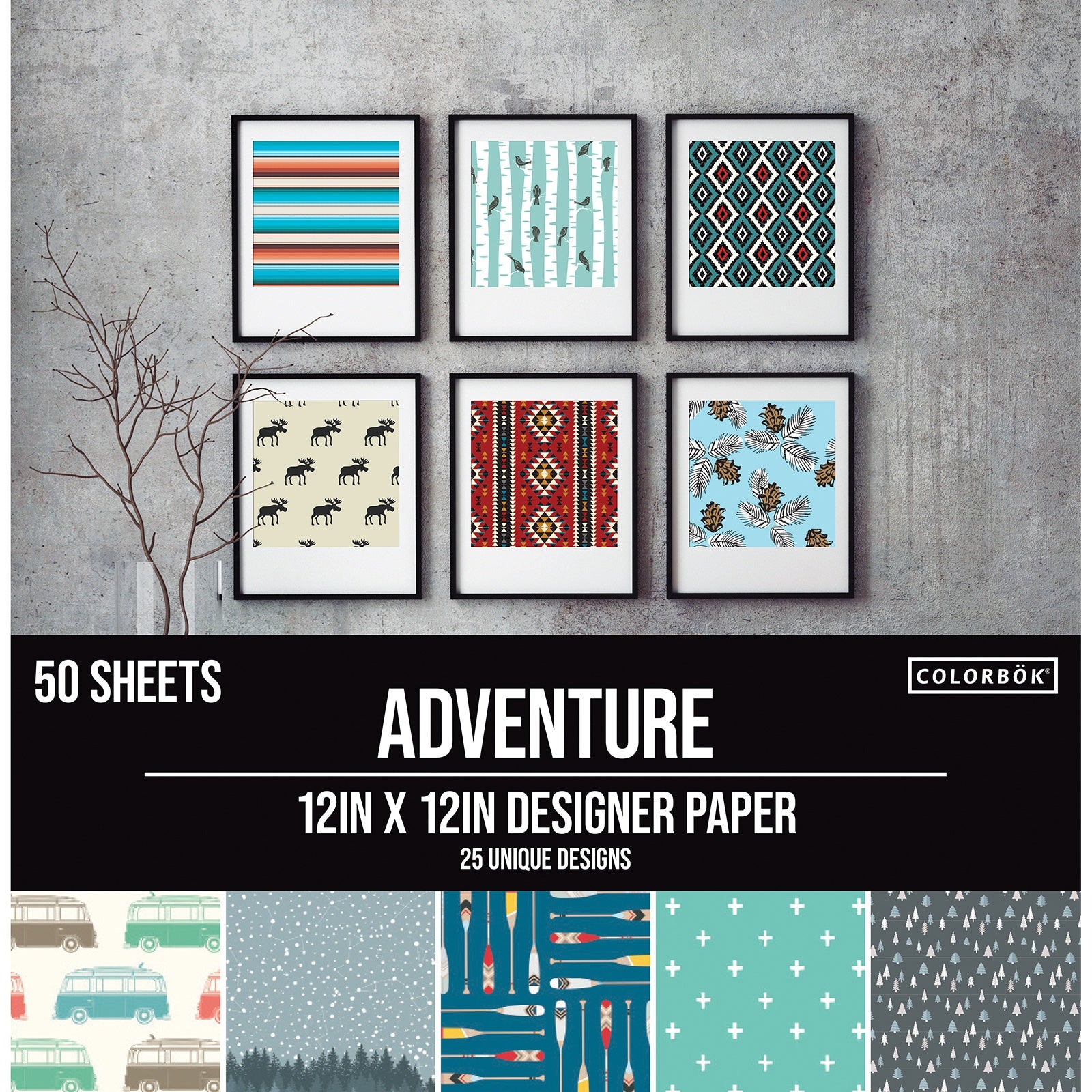 Colorbok 68lb Designer Single-Sided 12x12" Paper - Adventure