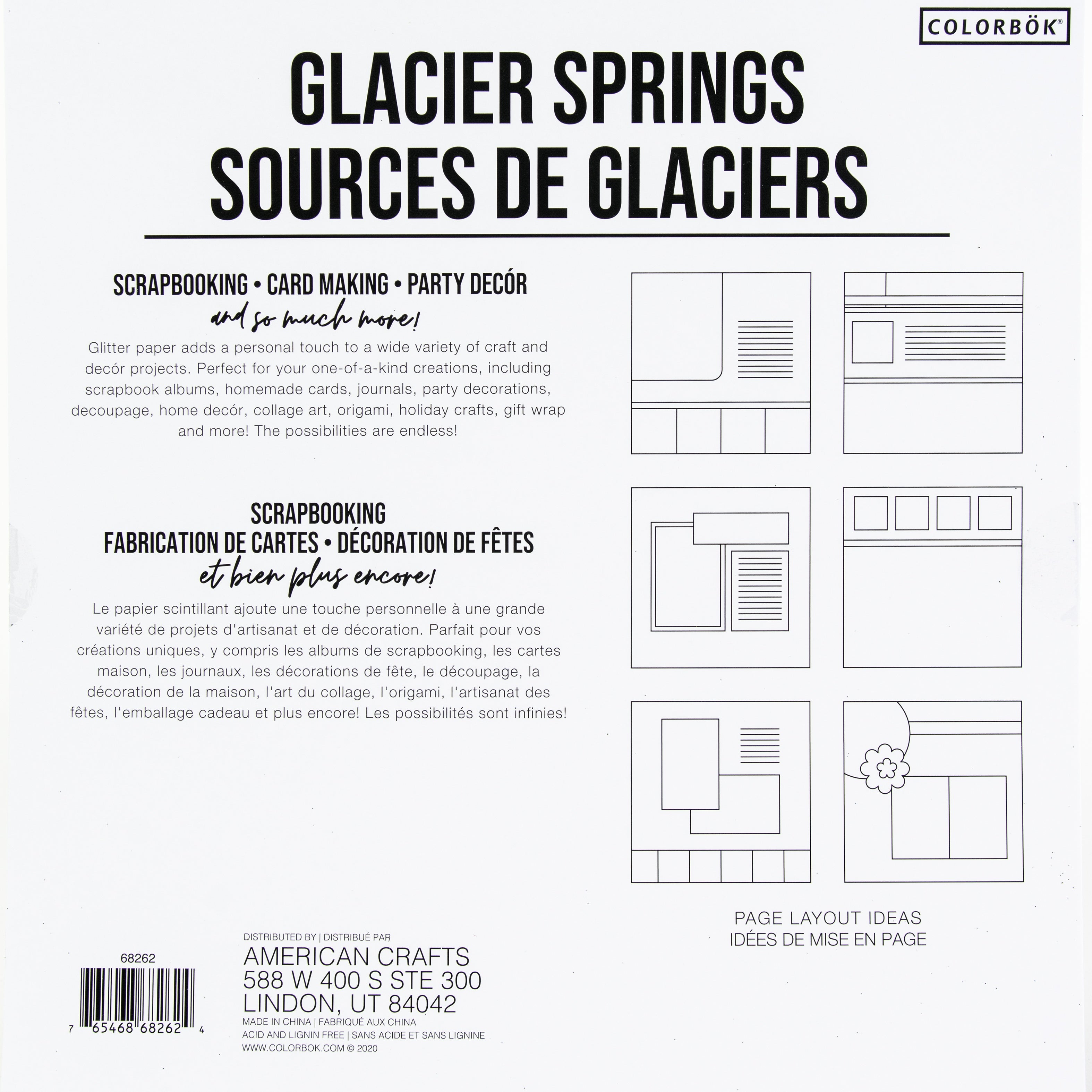 Colorbok Glitter Glacier 12x12" Specialty Paper Pack