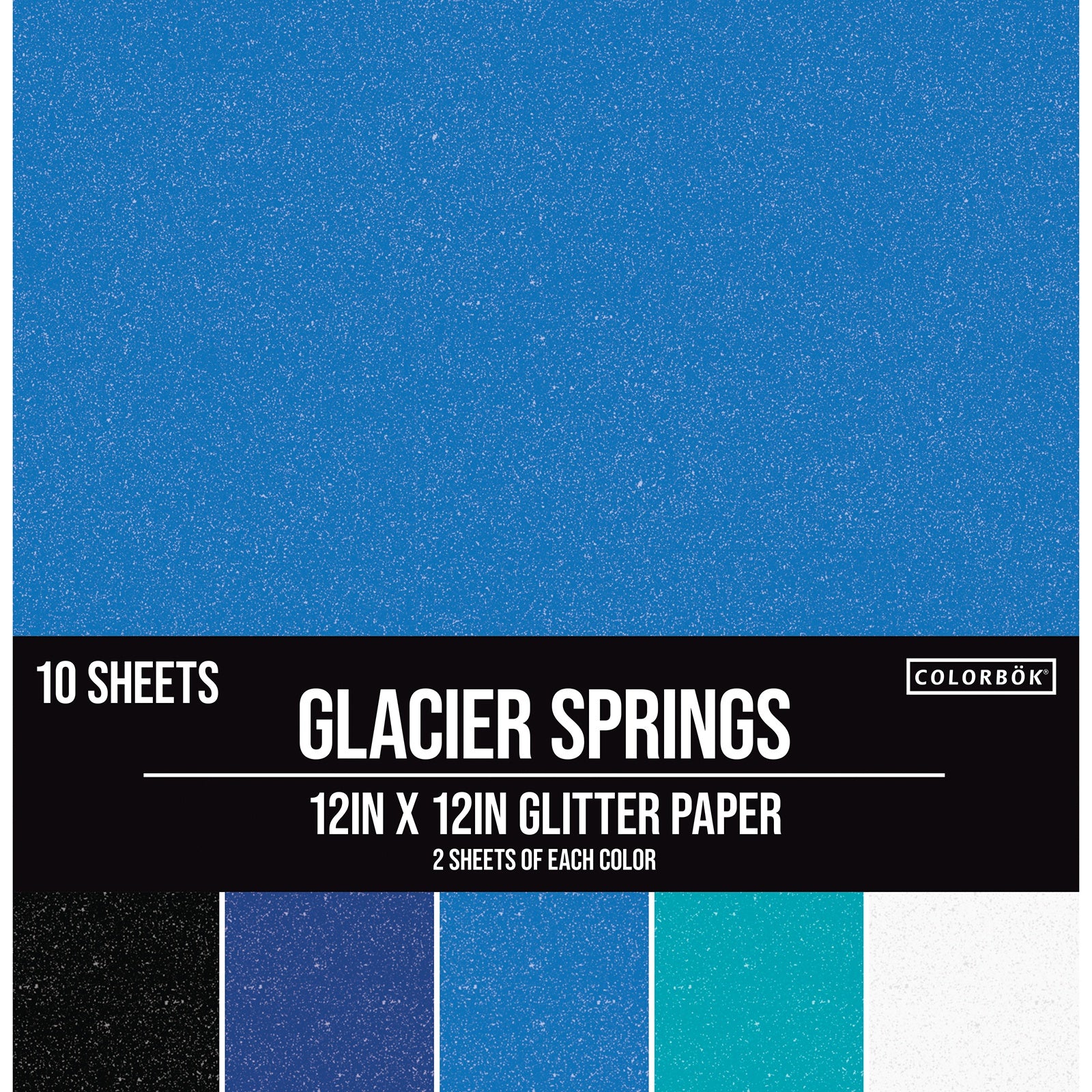 Colorbok Glitter Glacier 12x12" Specialty Paper Pack