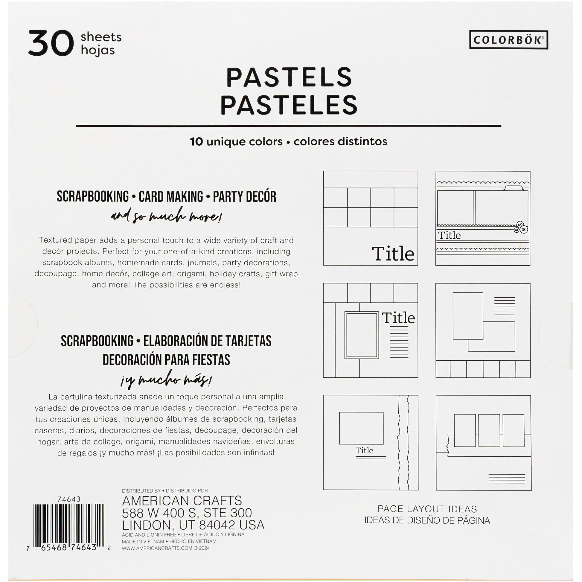 Colorbok Textured 12x12" Solid Color Cardstock Pads