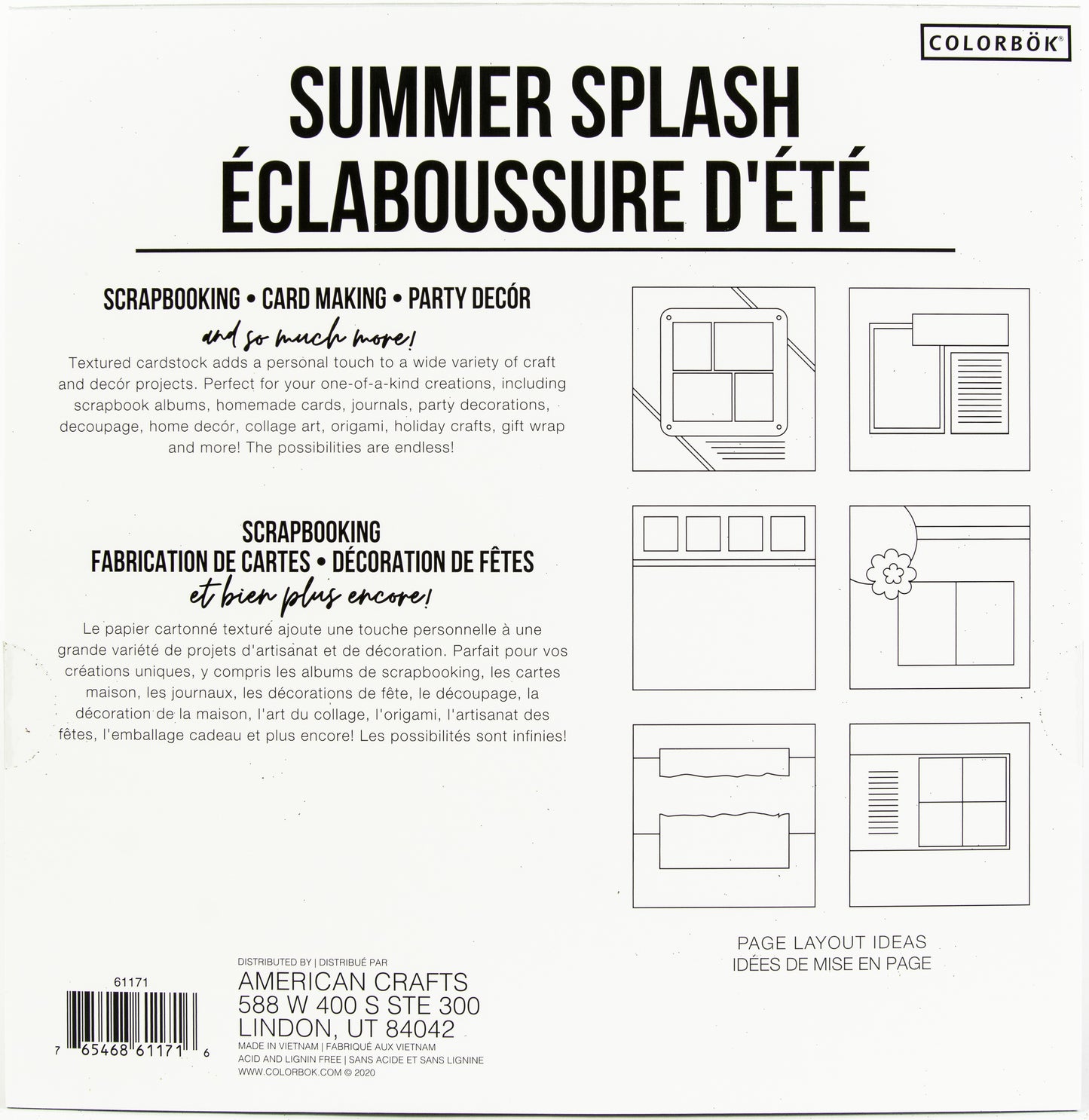 Colorbok Textured Cardstock Pad 12"X12" 30/Pkg-Summer Splash