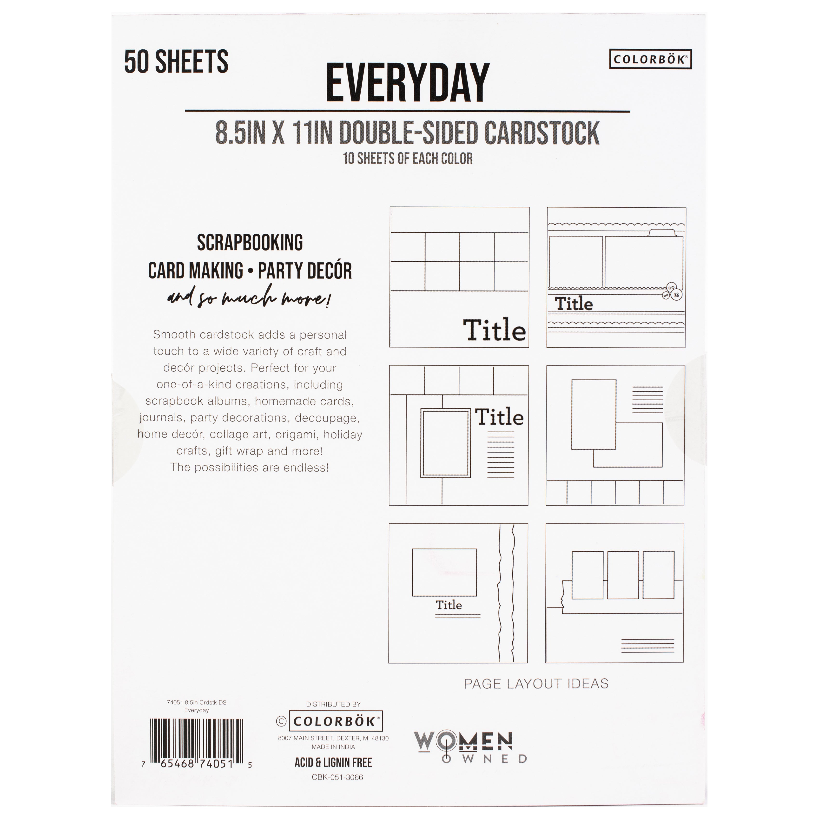 Colorbok Double Sided Everyday 8.5x11" Cardstock Variety Pack