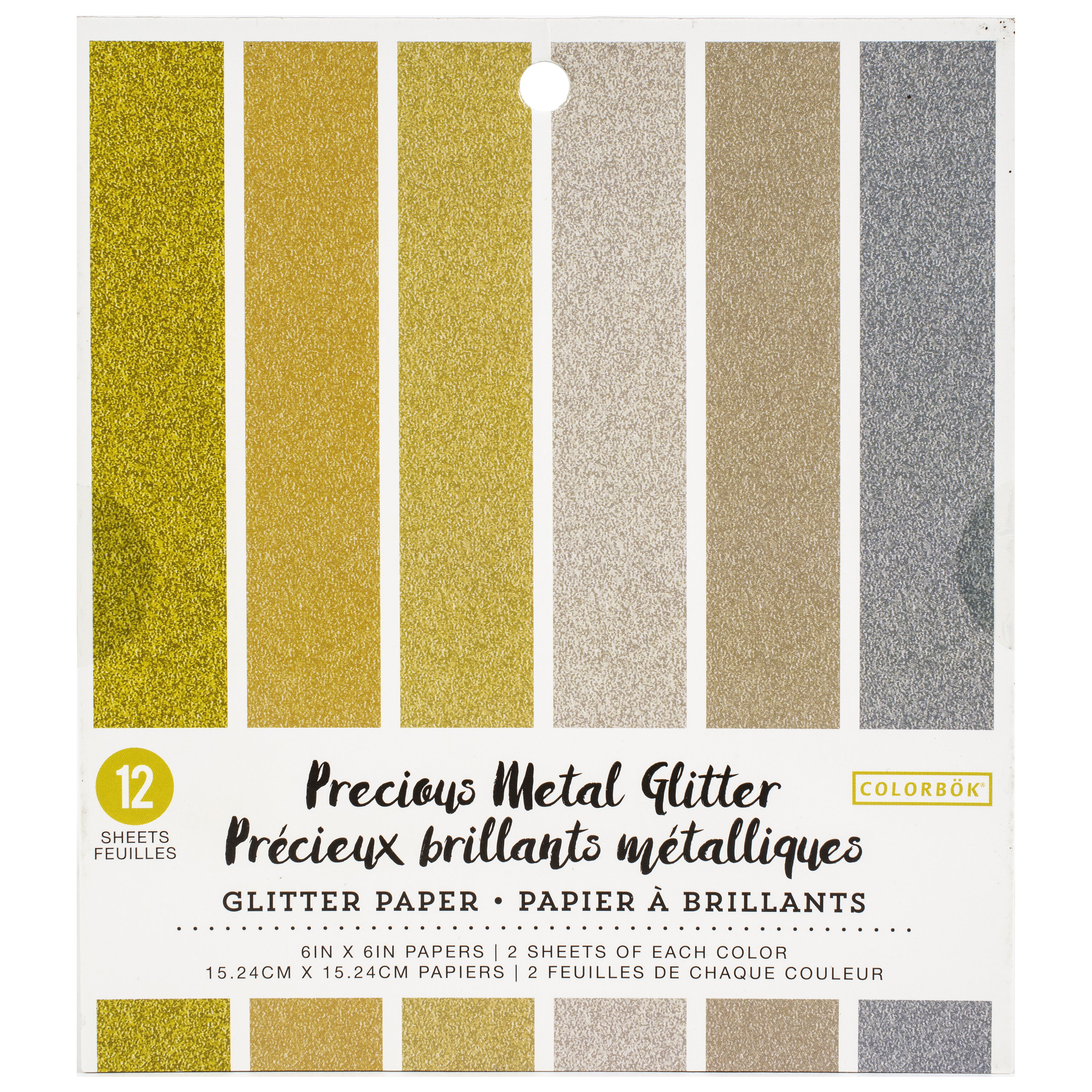Colorbok Glitter 6x6" Paper Pad - Precious Metal