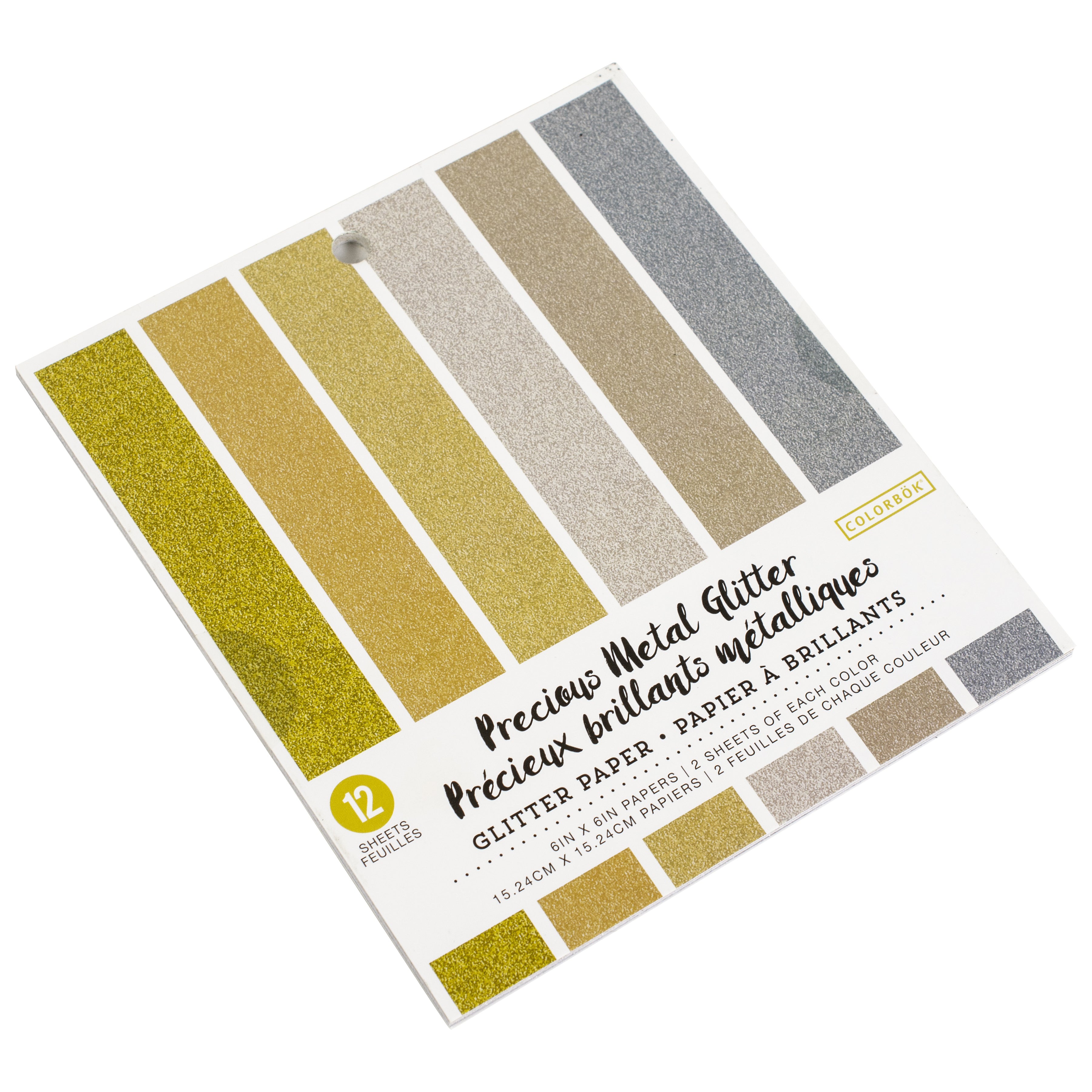 Colorbok Glitter 6x6" Paper Pad - Precious Metal