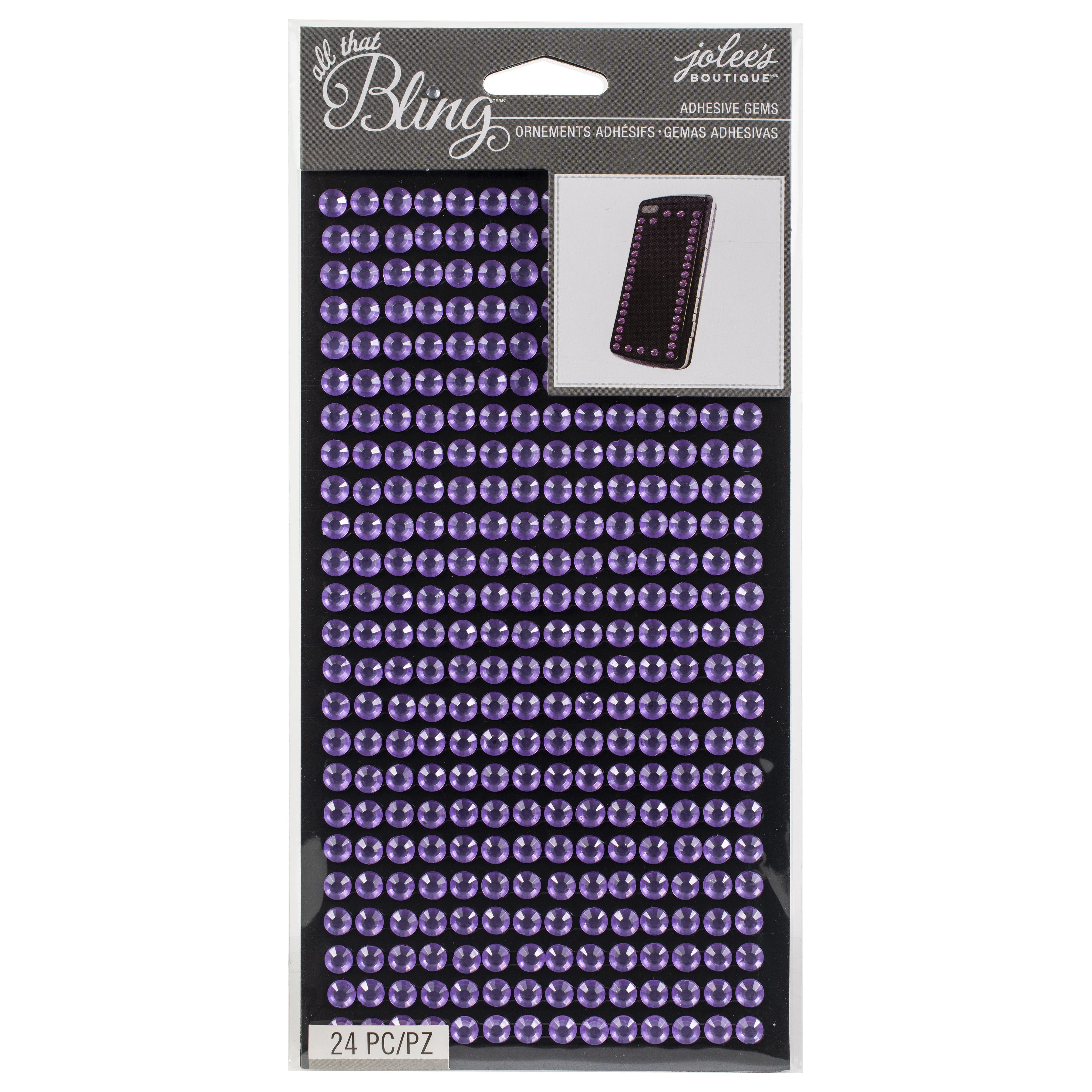 Jolee's Boutique All That Bling Purple Adhesive Gems - 24 pack