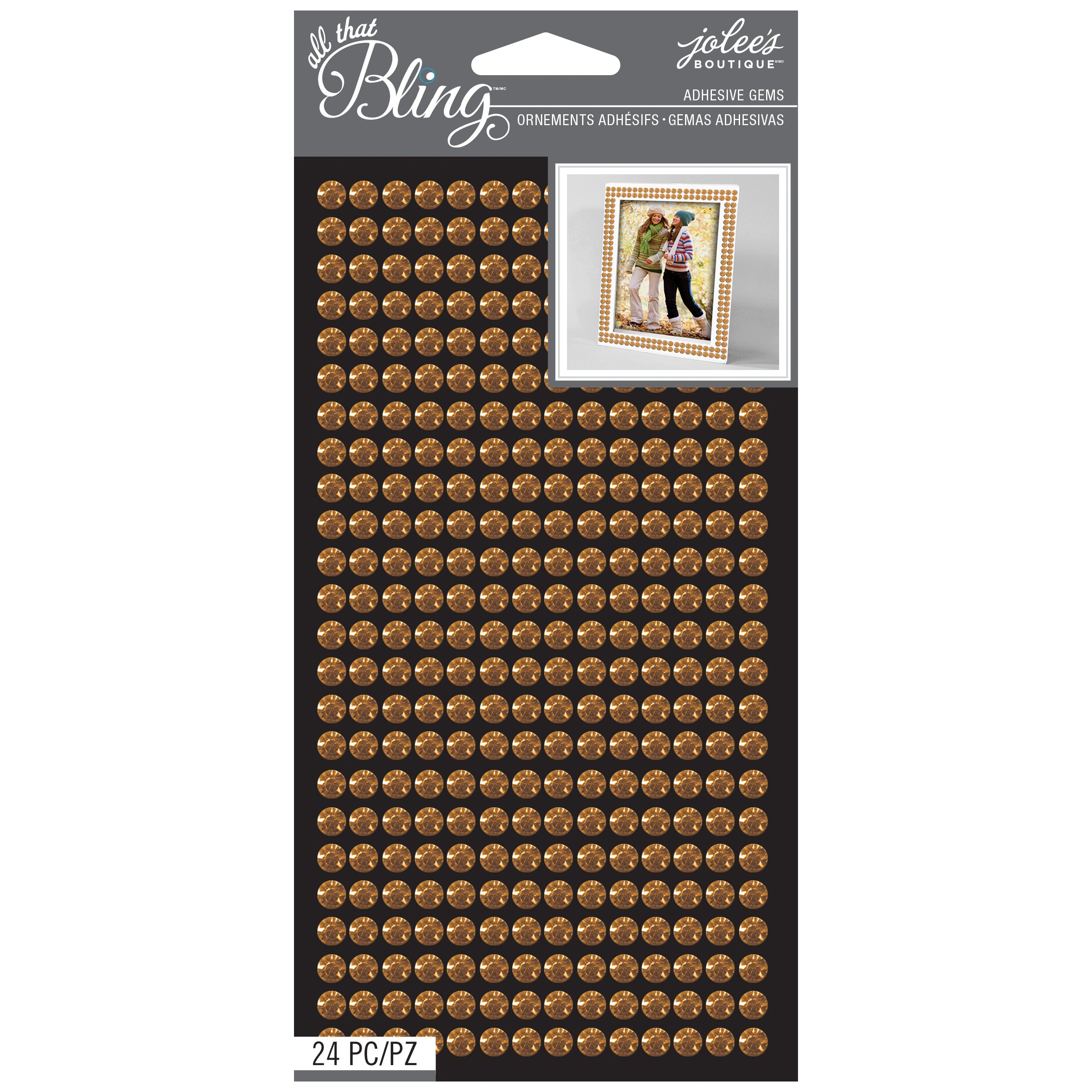 Jolee's Boutique All That Bling Adhesive Gems - Gold,  24 Pieces