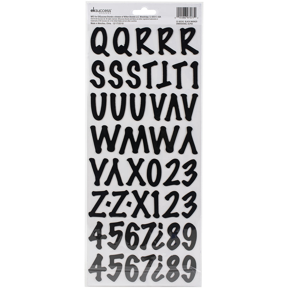 Sticko Alphabet Stickers - Marker, Black, 101pcs