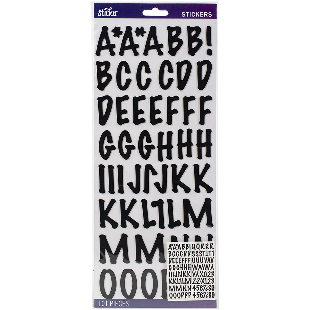 Sticko Alphabet Stickers - Marker, Black, 101pcs