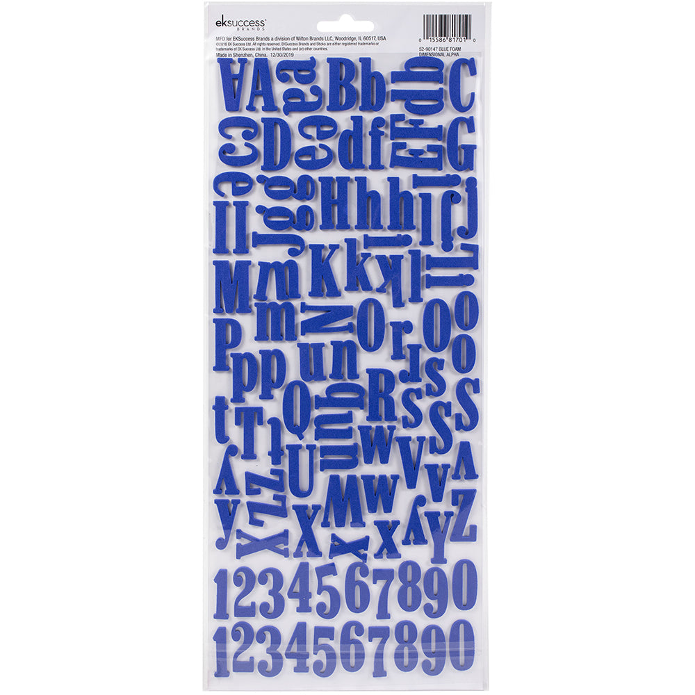 Sticko Alphabet Stickers - Blue Foam, 208pcs