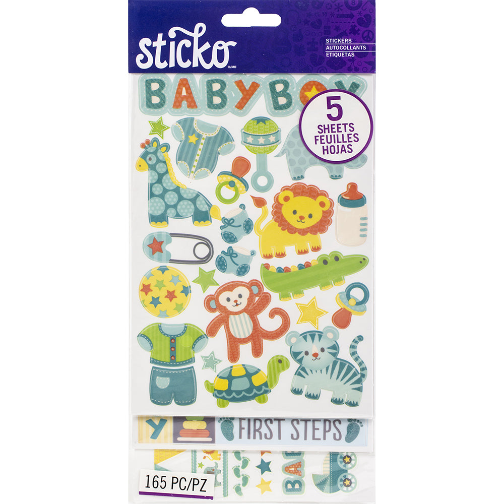 Sticko Themed Flip Pack Stickers - Baby Boy, 165pcs