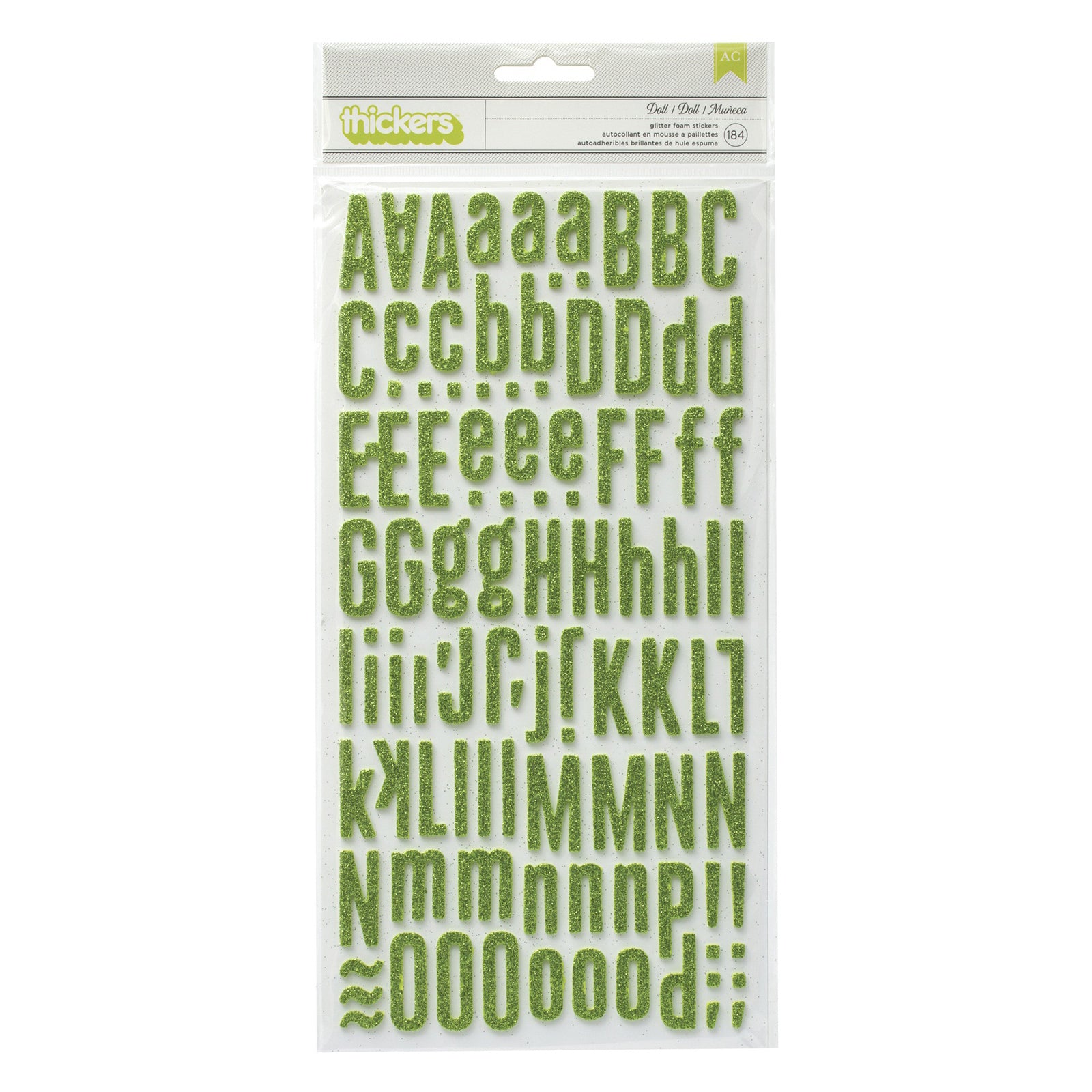 American Crafts Thickers Doll Font Glitter Alphabet Stickers - Available in a Variety of Styles