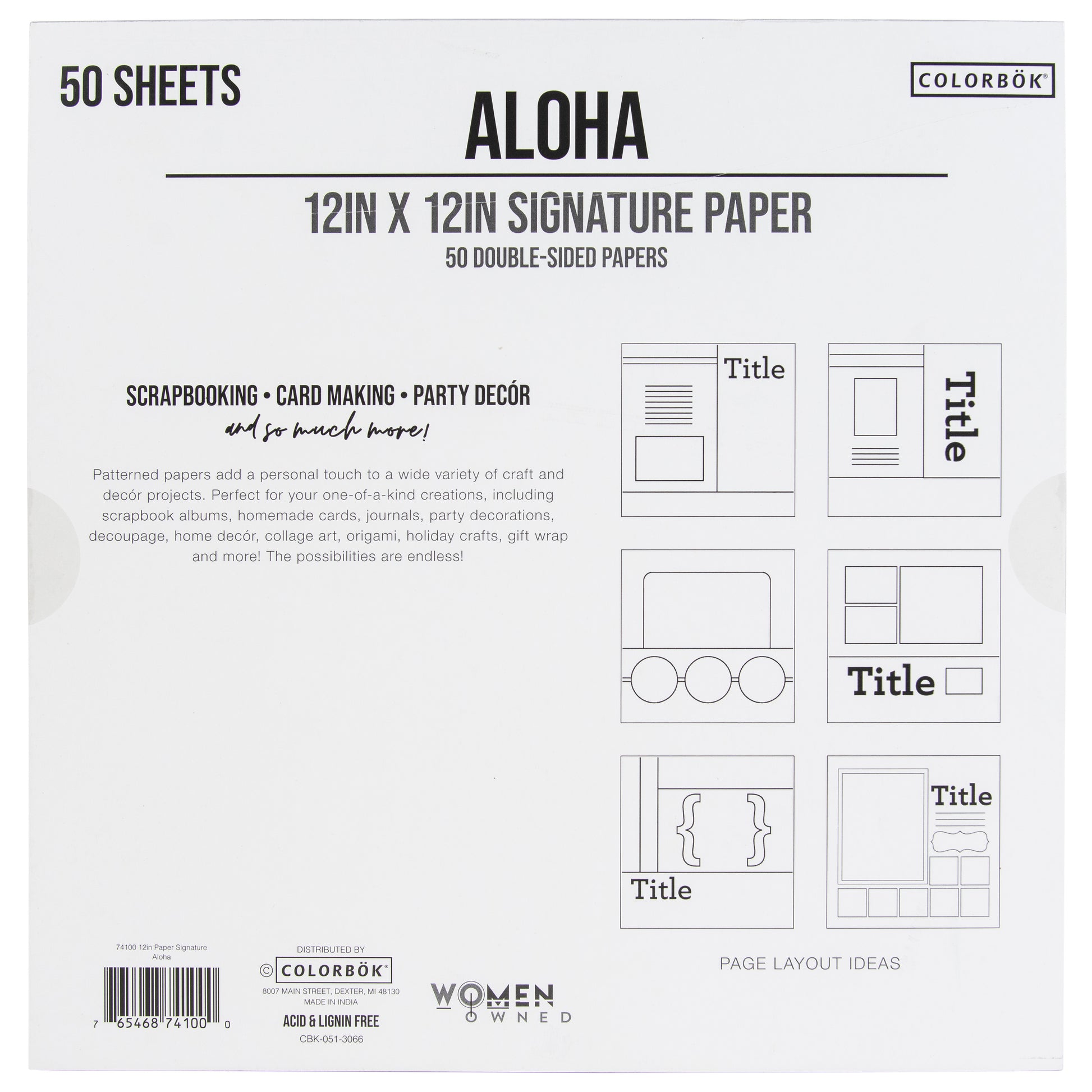 Colorbok Signature Aloha 12x12" Patterned Cardstock Pack