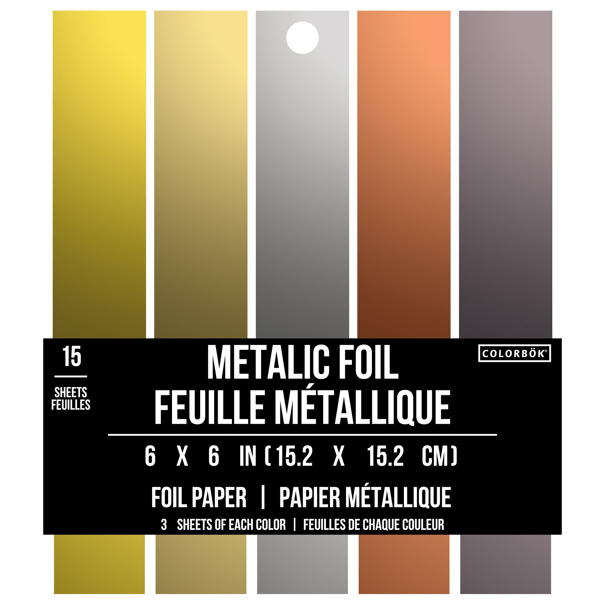 Colorbok Designer 6x6" Metallic Foil Paper Pad - 15 sheets