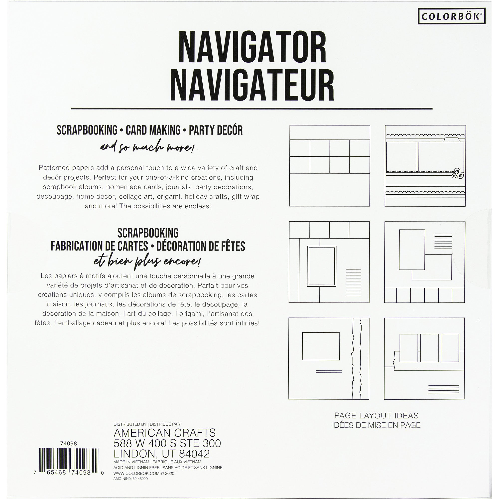 Colorbok Navigator 12x12" Designer Paper Pad