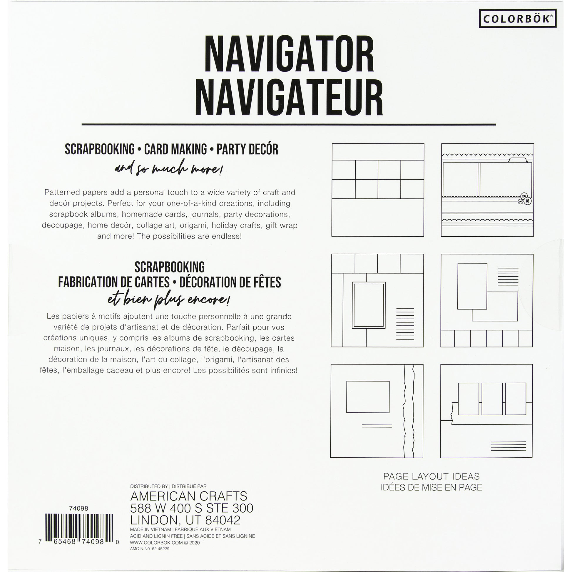 Colorbok Navigator 12x12" Designer Paper Pad