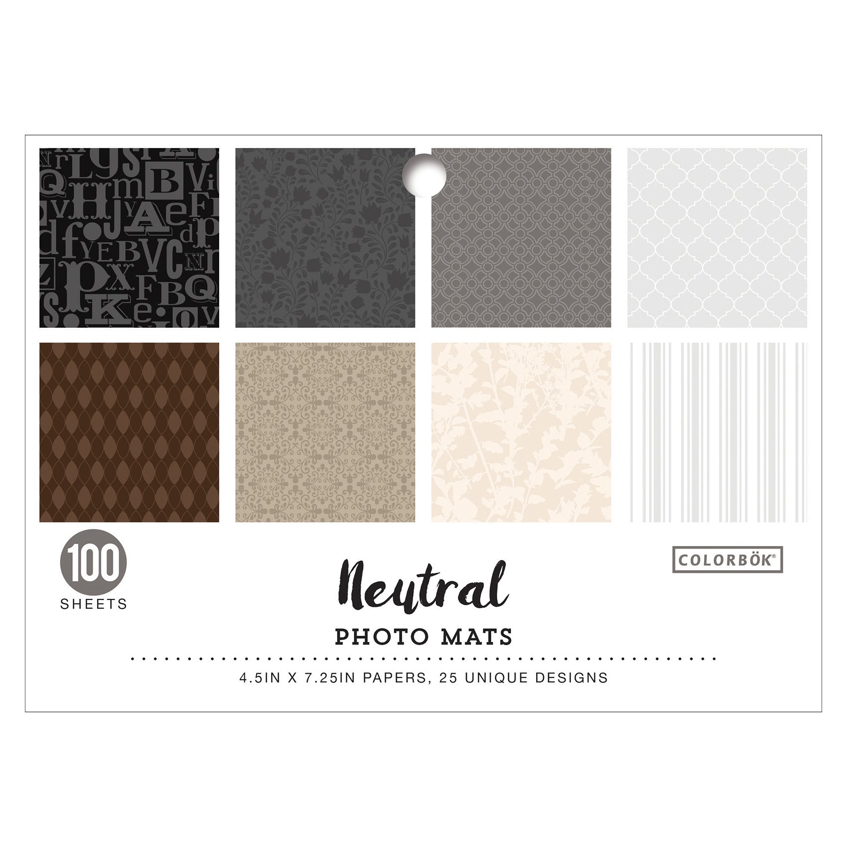 Colorbok Designer Paper 4.5x7.25" Photo Mats, 100 pack - Available in Multiple Styles