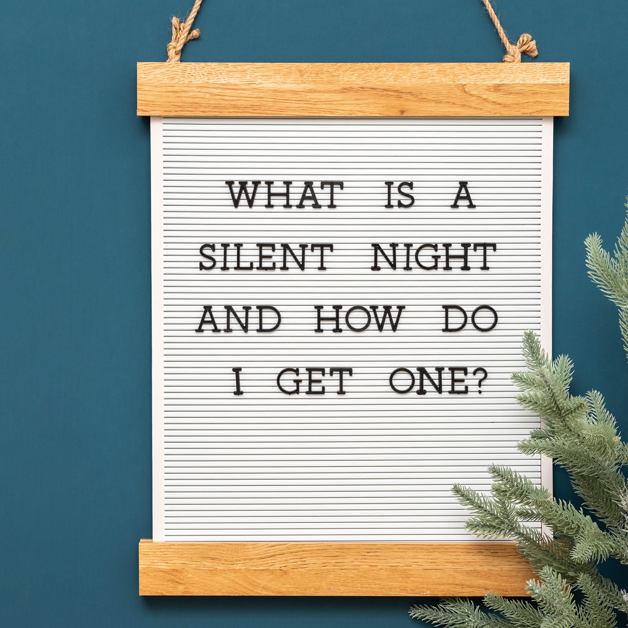 DCWV White Letterboard with Wood Hanger Frame and Black Letters - 16x20"