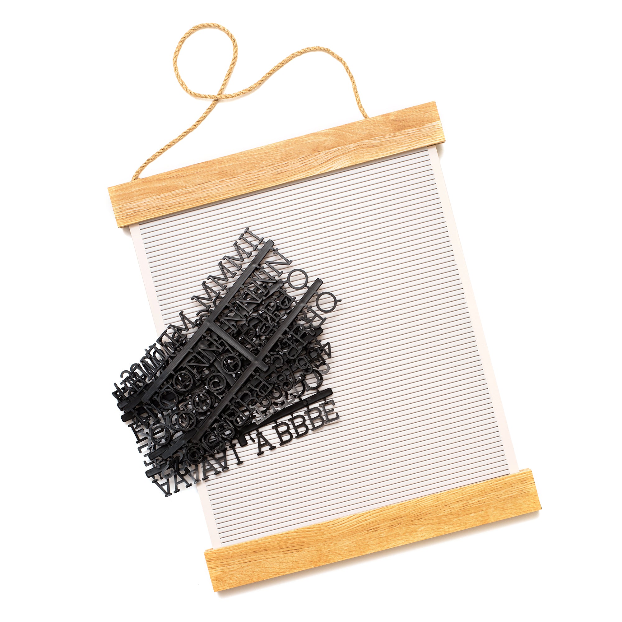 DCWV White Letterboard with Wood Hanger Frame and Black Letters - 16x20"