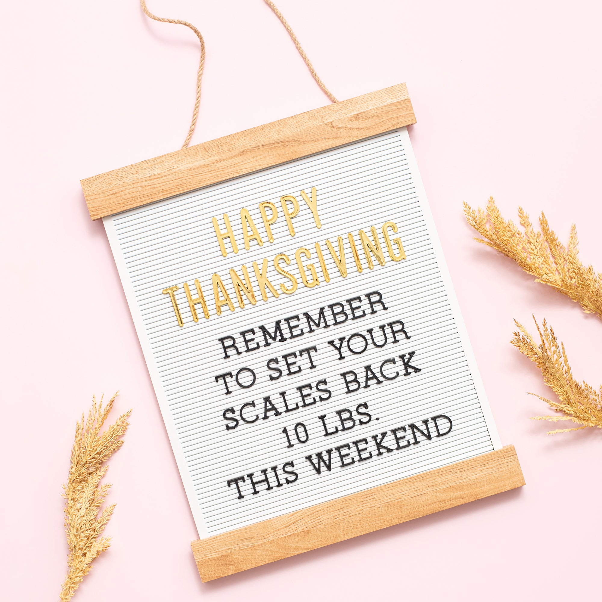 DCWV White Letterboard with Wood Hanger Frame and Black Letters - 16x20"