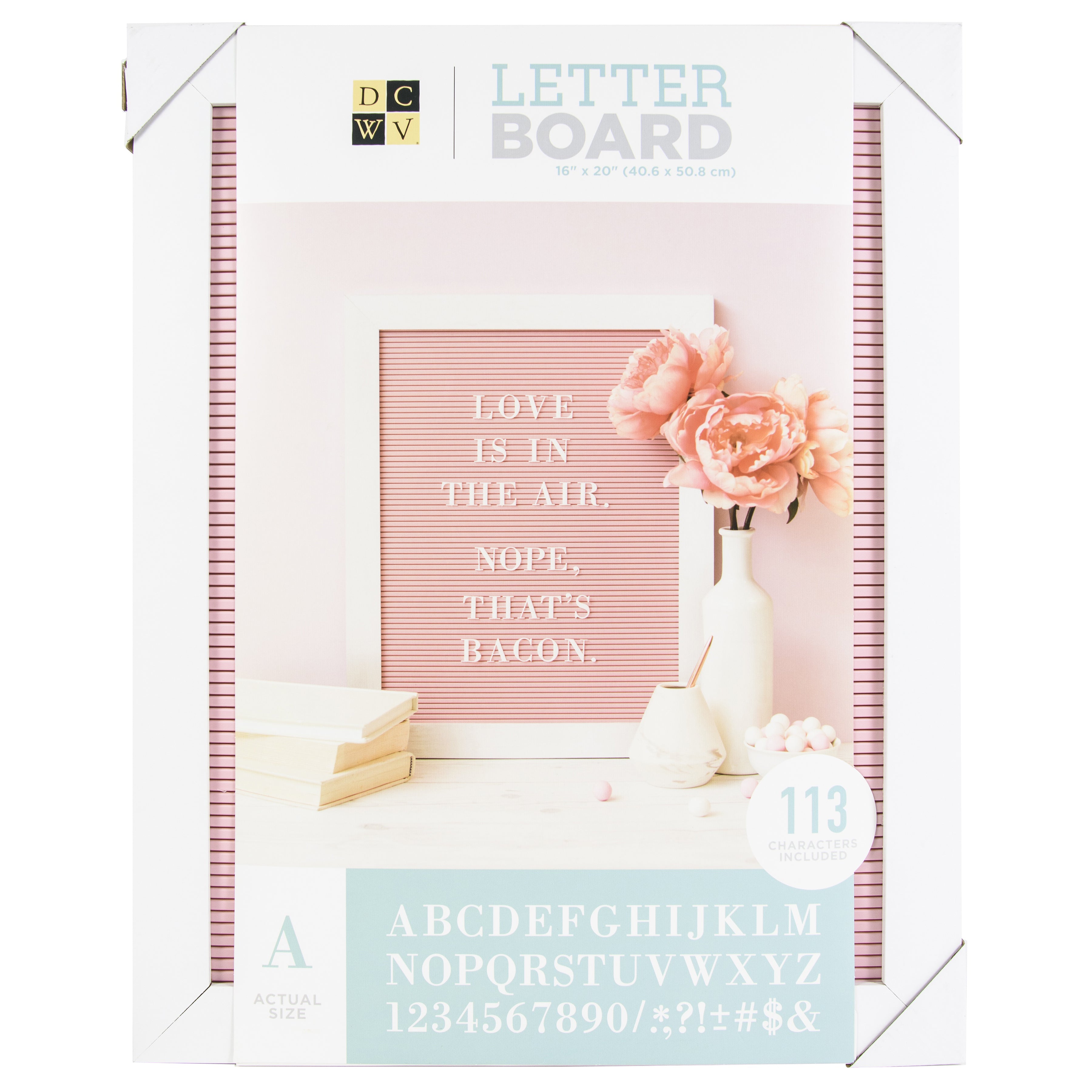 Framed Pink DCWV Letterboard with White Letters - 16x20"