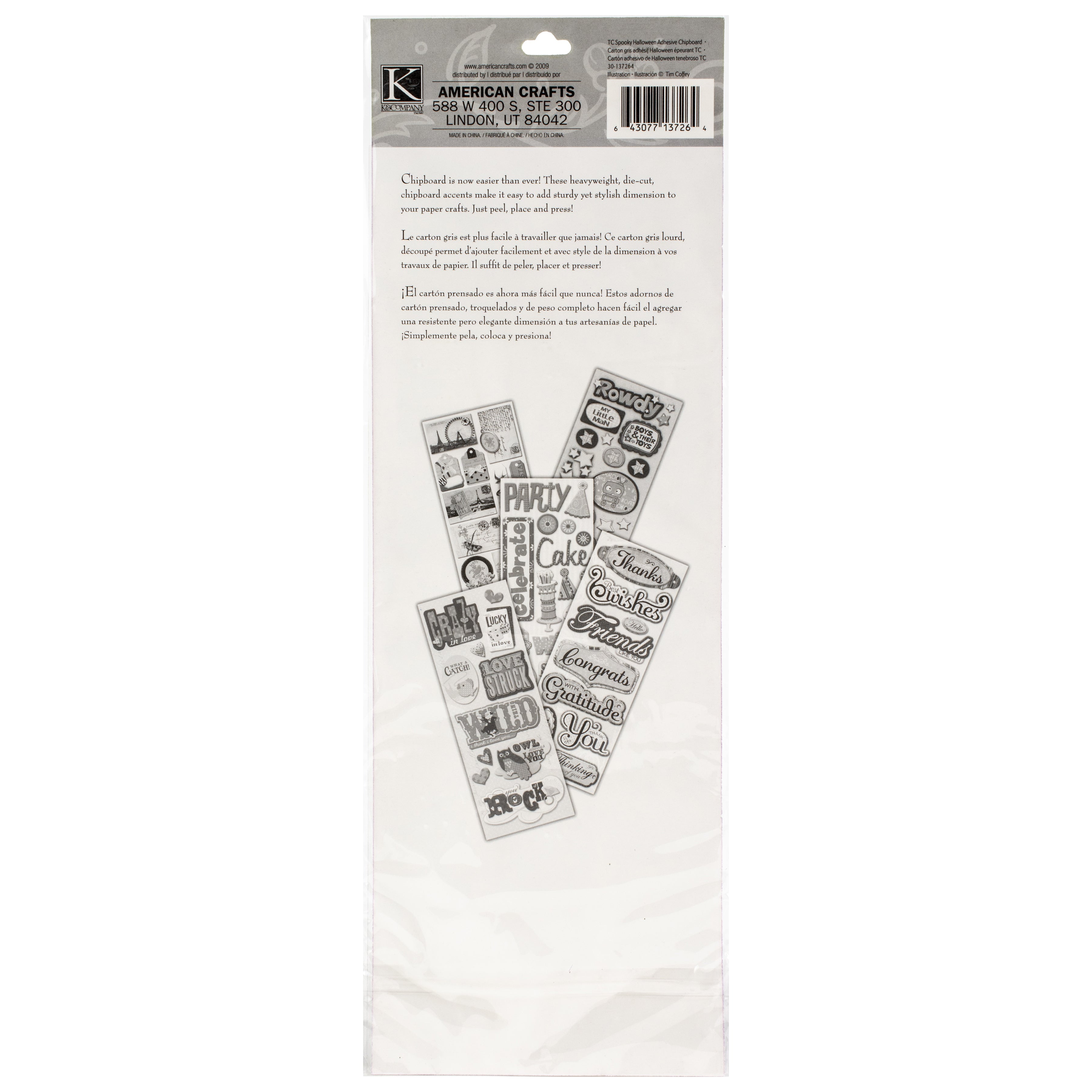 K&Company Adhesive Chipboard - Spooky Halloween