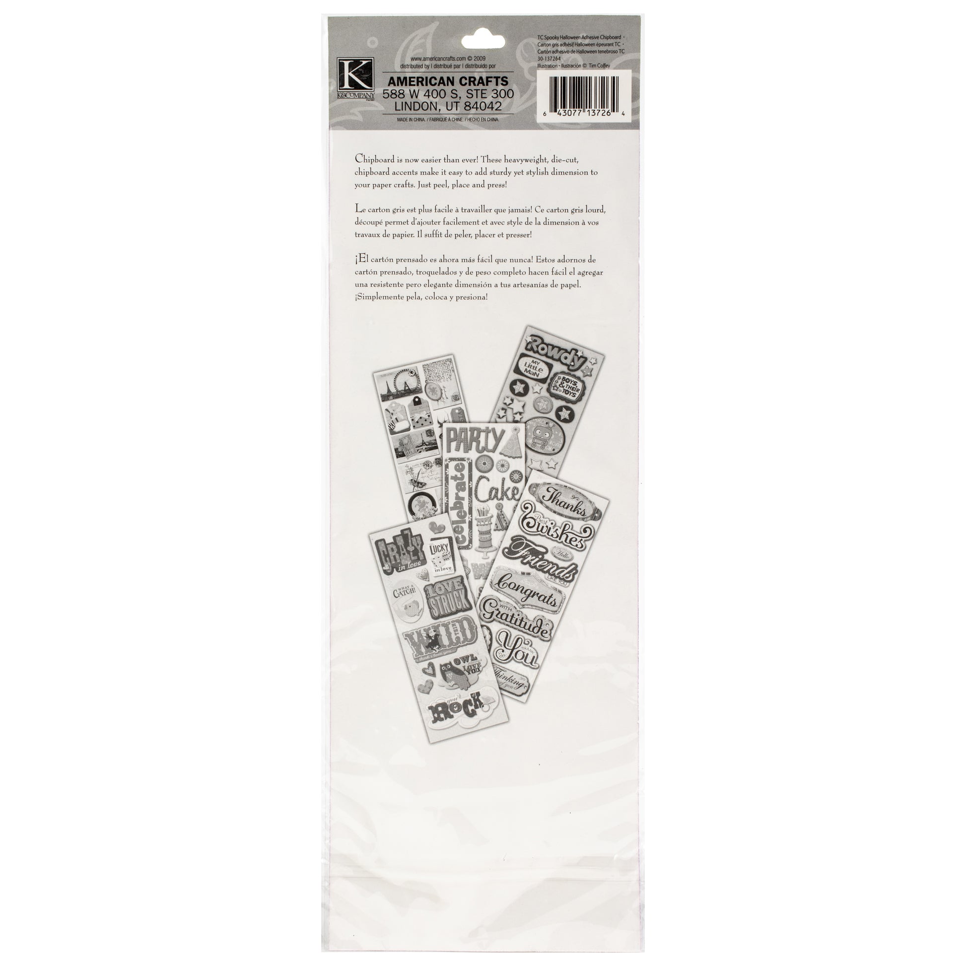 K&Company Adhesive Chipboard - Spooky Halloween