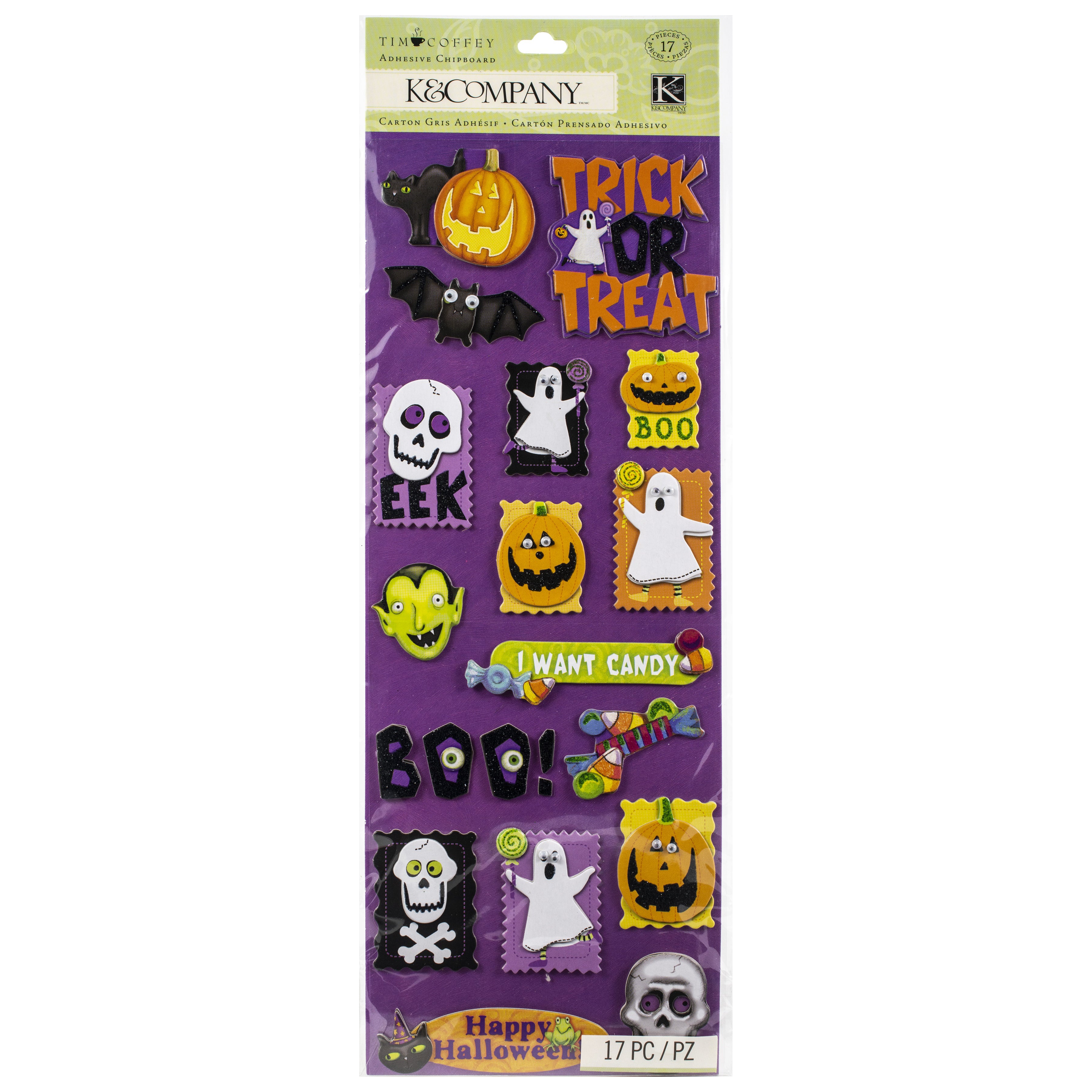 K&Company Adhesive Chipboard - Spooky Halloween