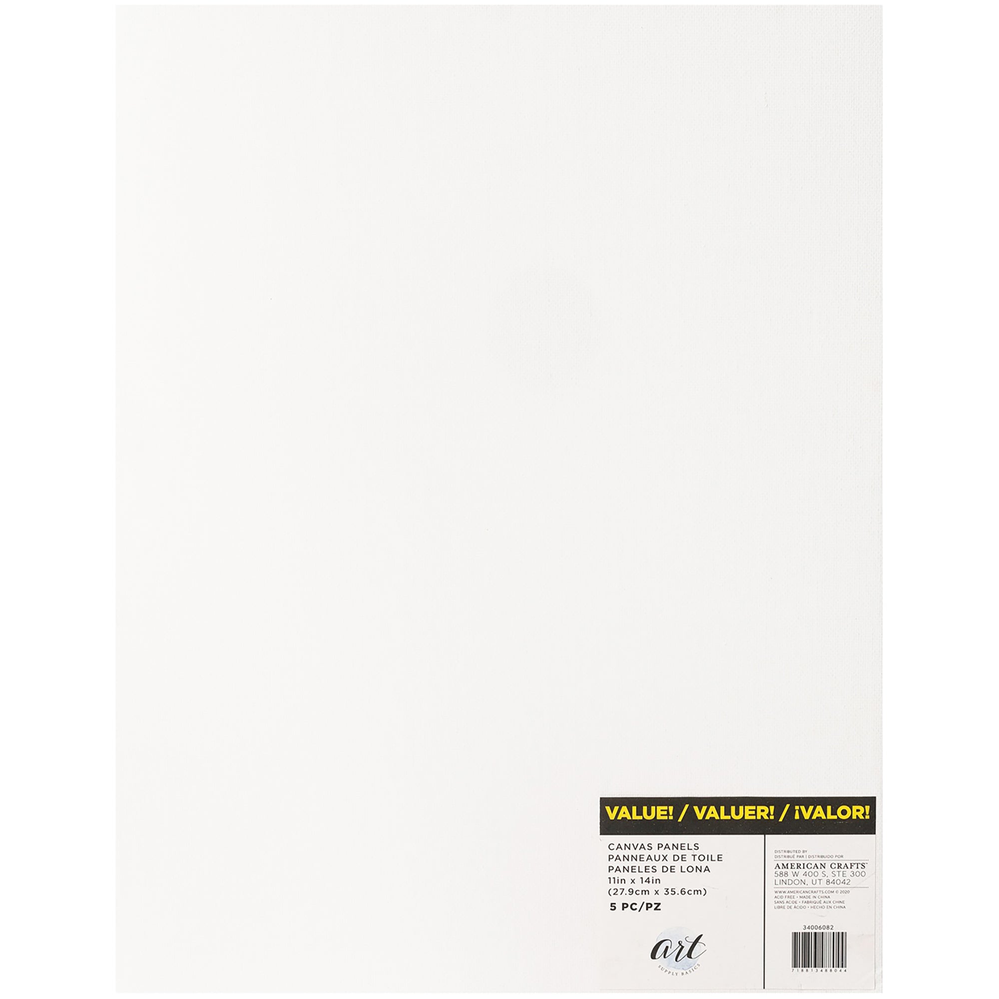 American Crafts Art Supply Basics Panel Canvas Packs - Available in Multiple Sizes