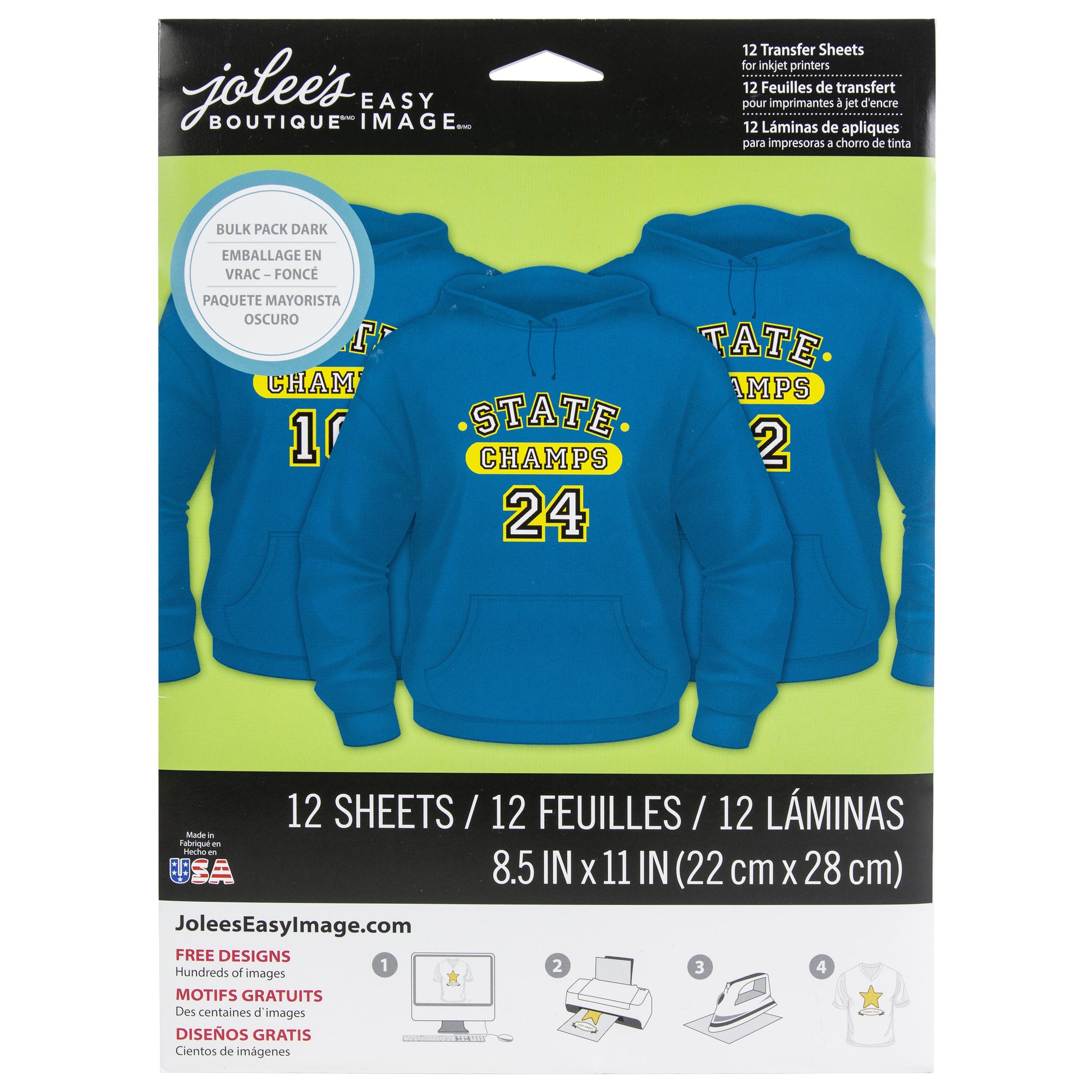 Jolee's Easy Image Printable Transfer Sheets for Dark Fabrics