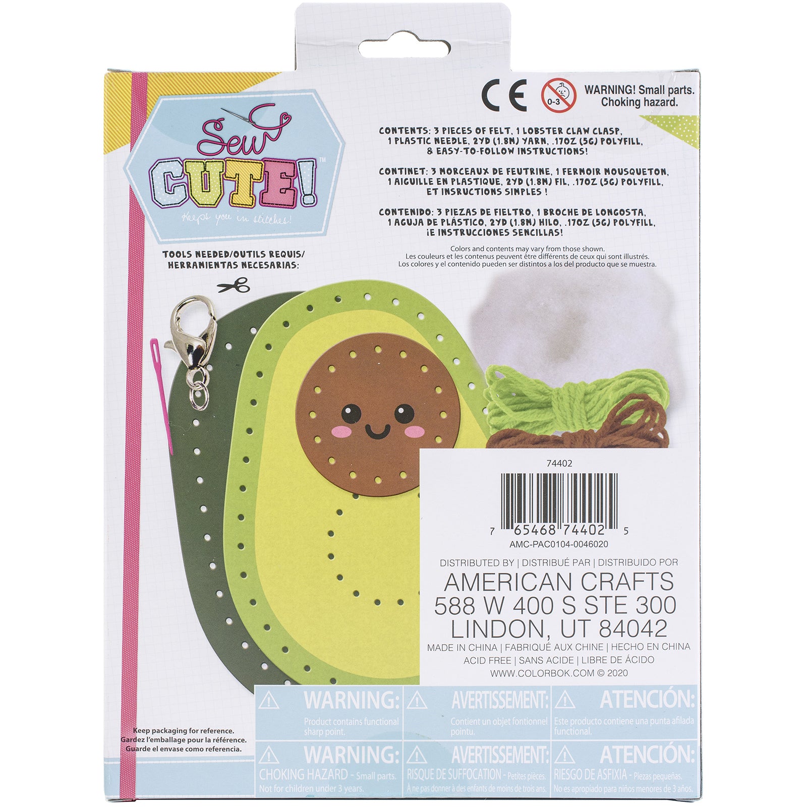 Sew Cute! Needlepoint Mini Avocado Kit