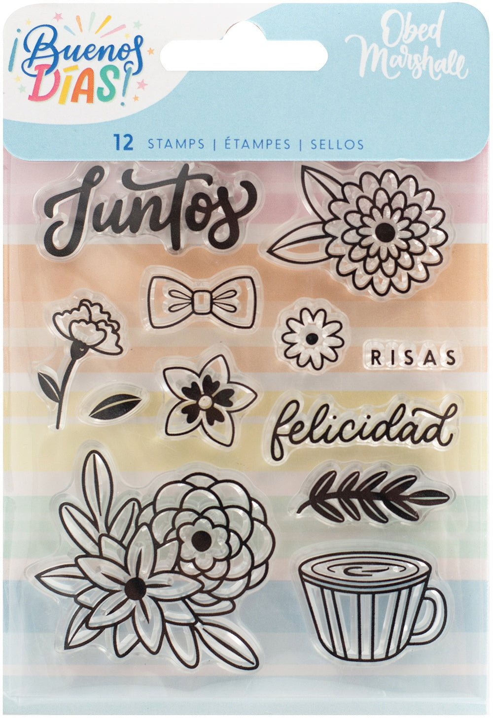 Obed Marshall Buenos Dias Acrylic Stamps 12/Pkg – American Crafts