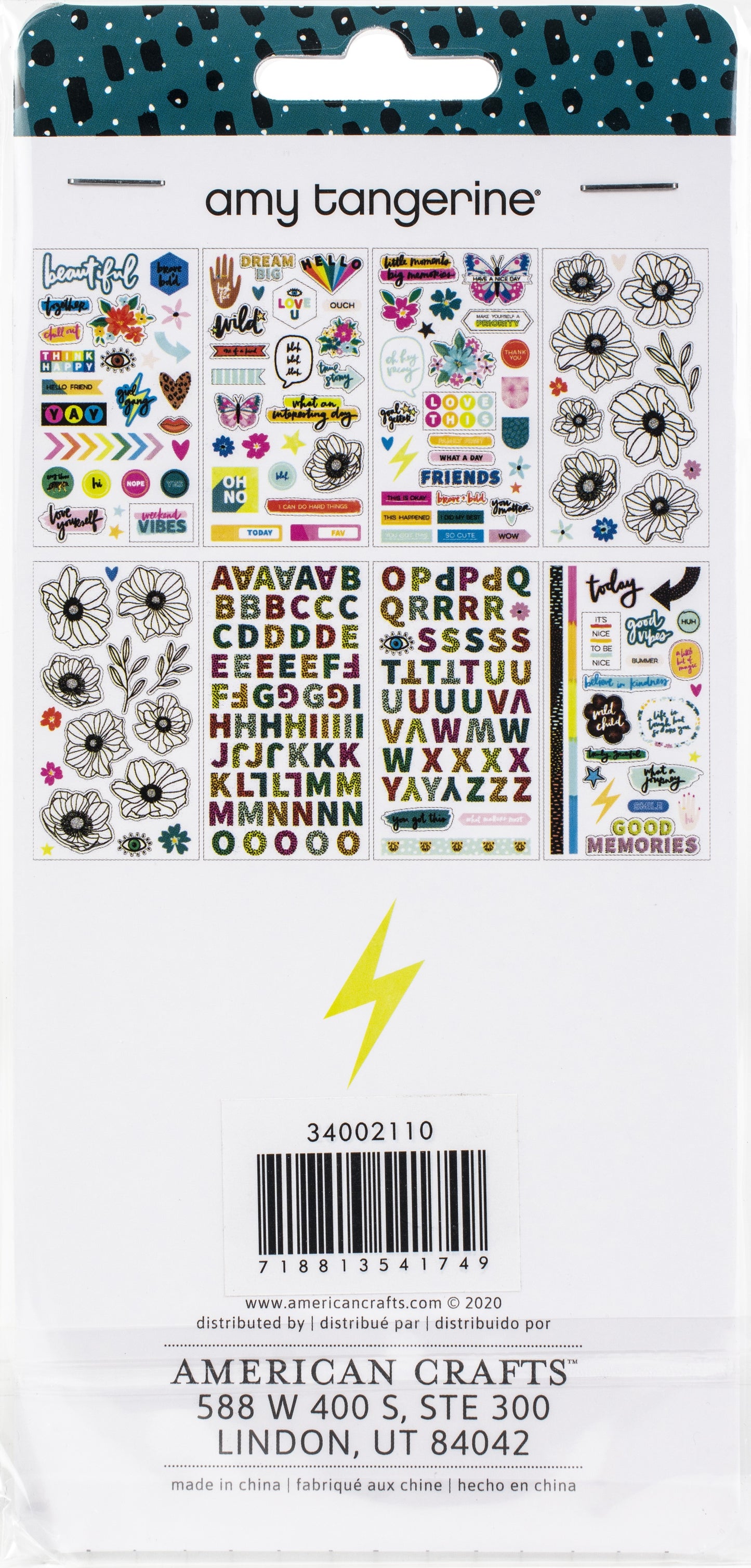 Amy Tan Brave & Bold Mini Sticker Book-Icon & Phrase