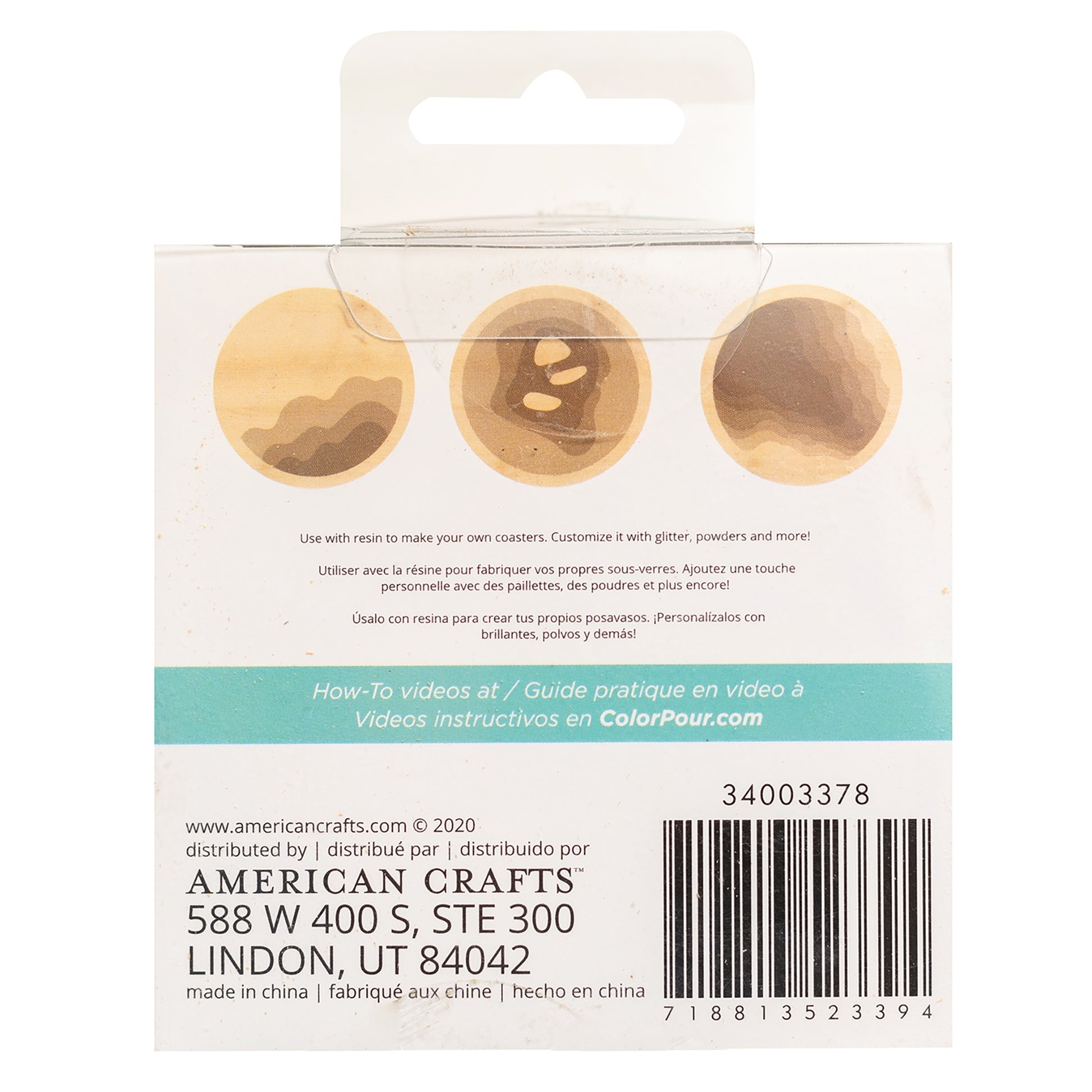 American Crafts Color Pour Resin Coasters 3 Pack - Layered River