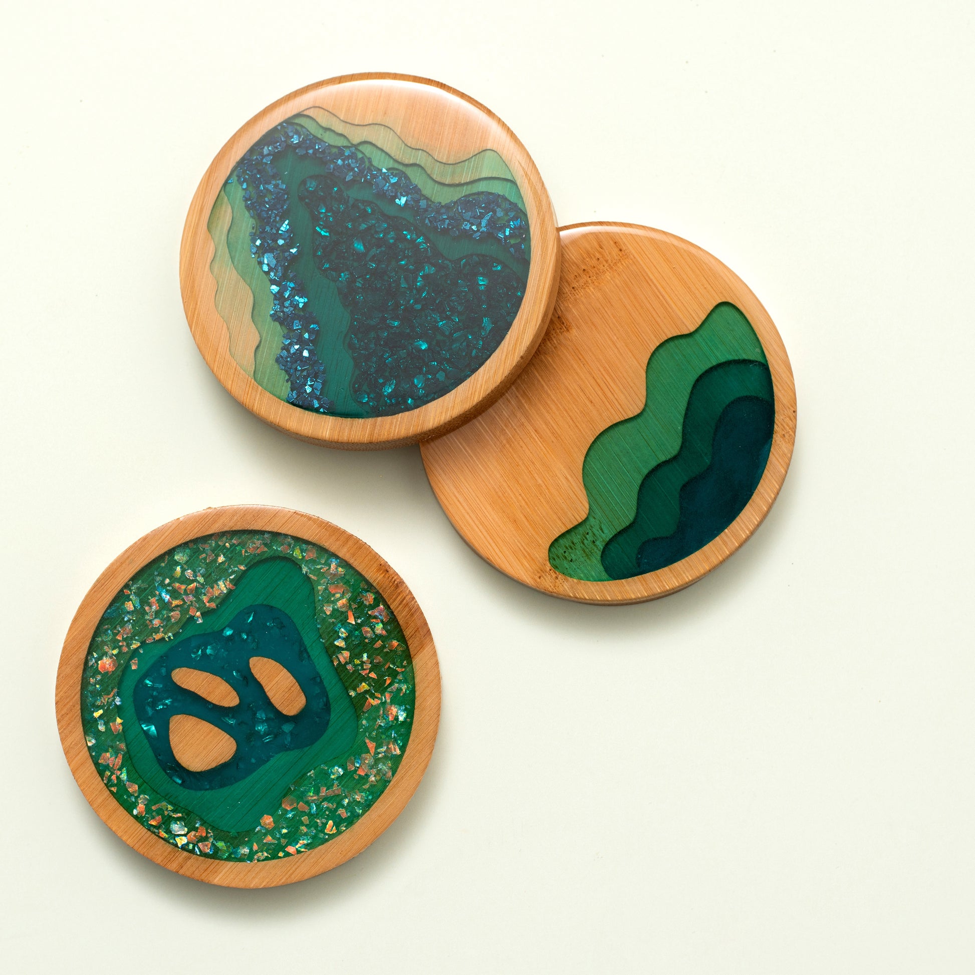 American Crafts Color Pour Resin Coasters 3 Pack - Layered River