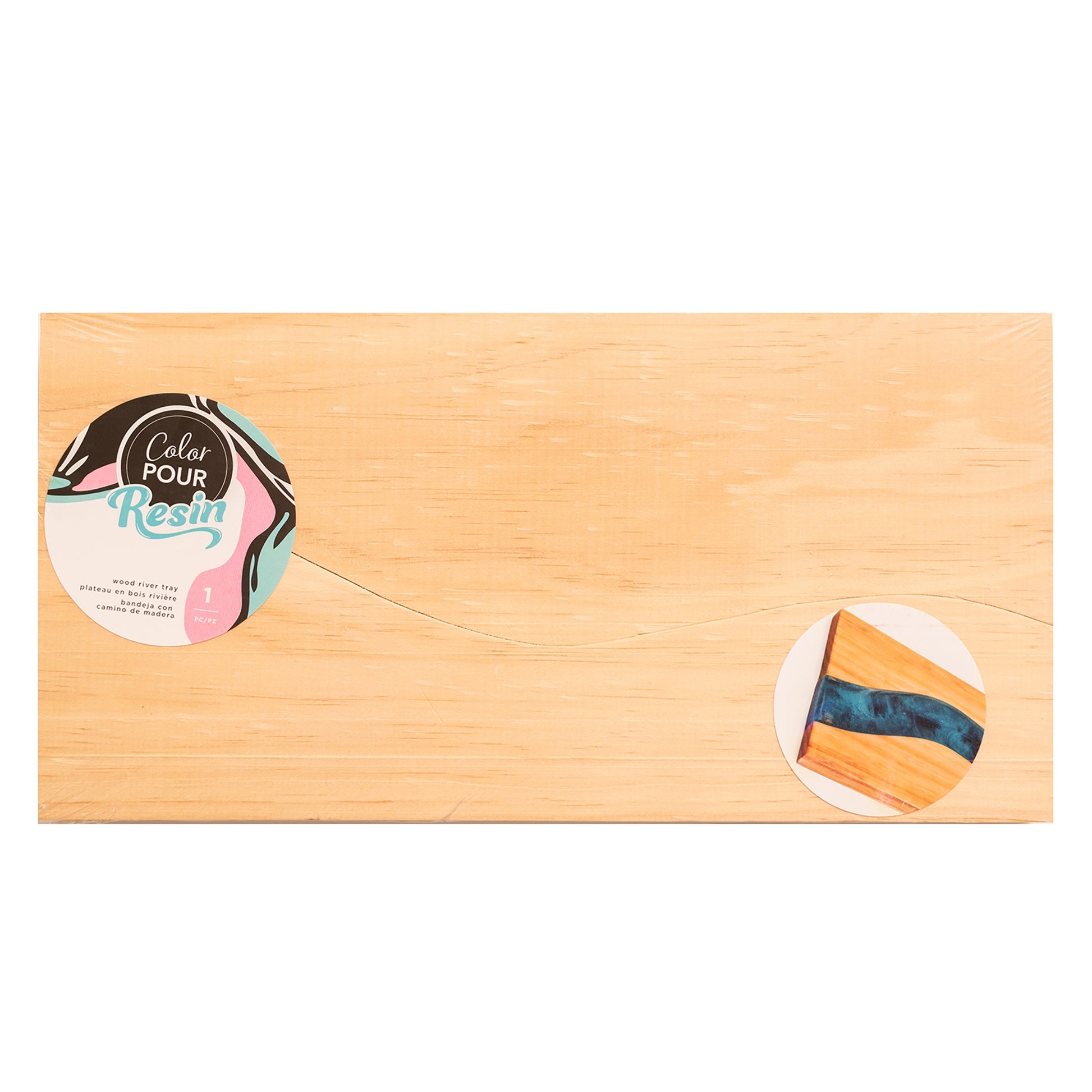 AC Color Pour Resin Wood River Tray