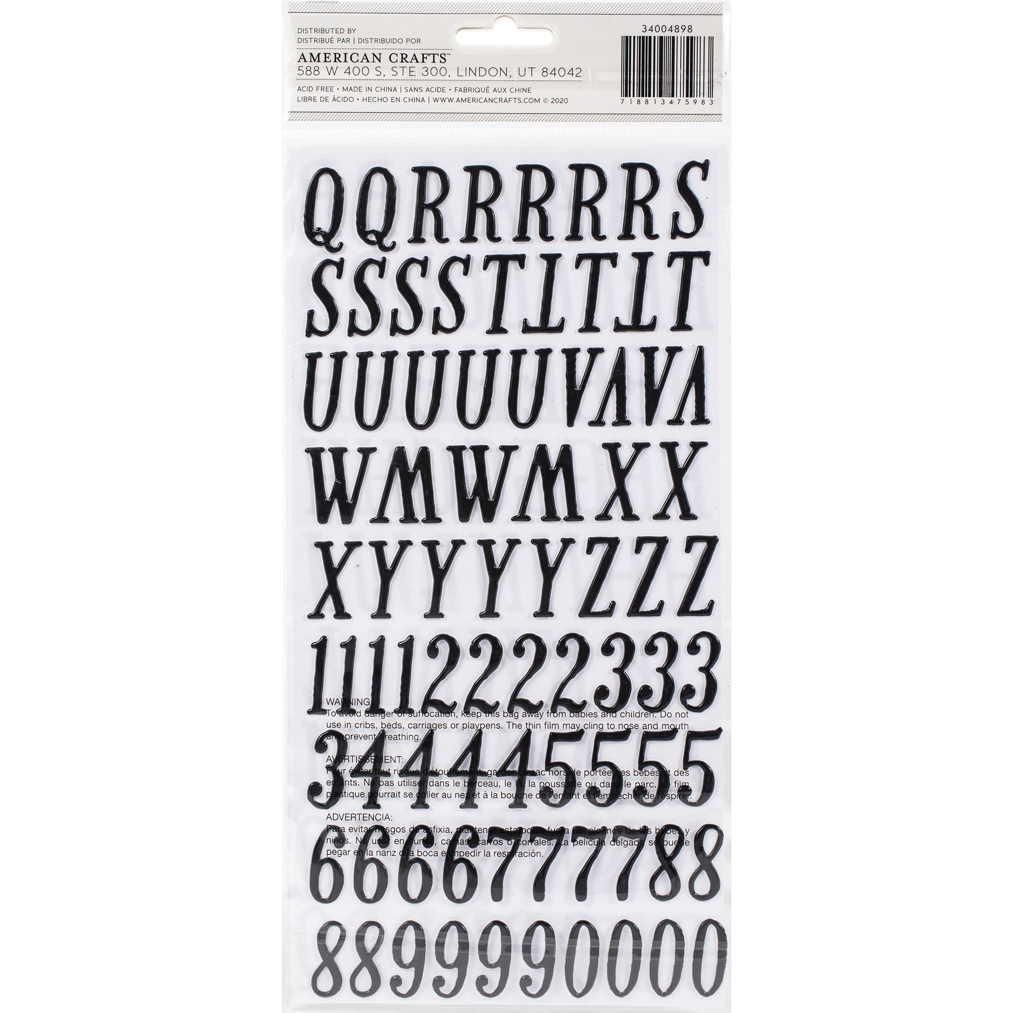 Maggie Holmes Garden Party Thickers Delightful Alphabet Stickers, 150 pcs