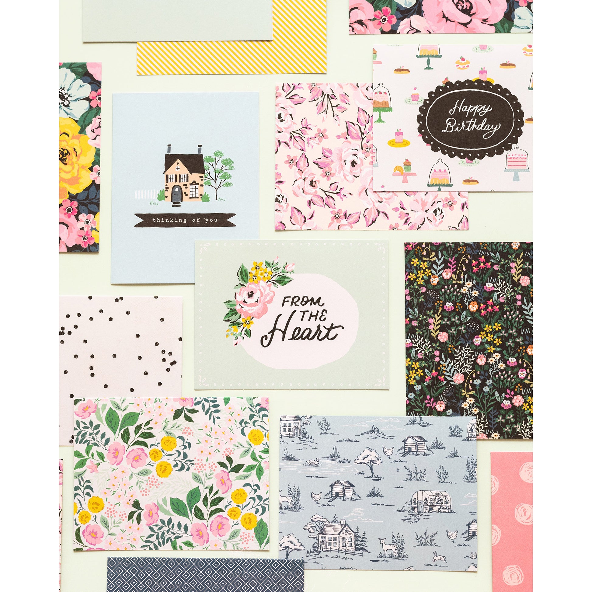 American Crafts A2 Cards with Envelopes - Maggie Holmes Garden Party, 40 pack