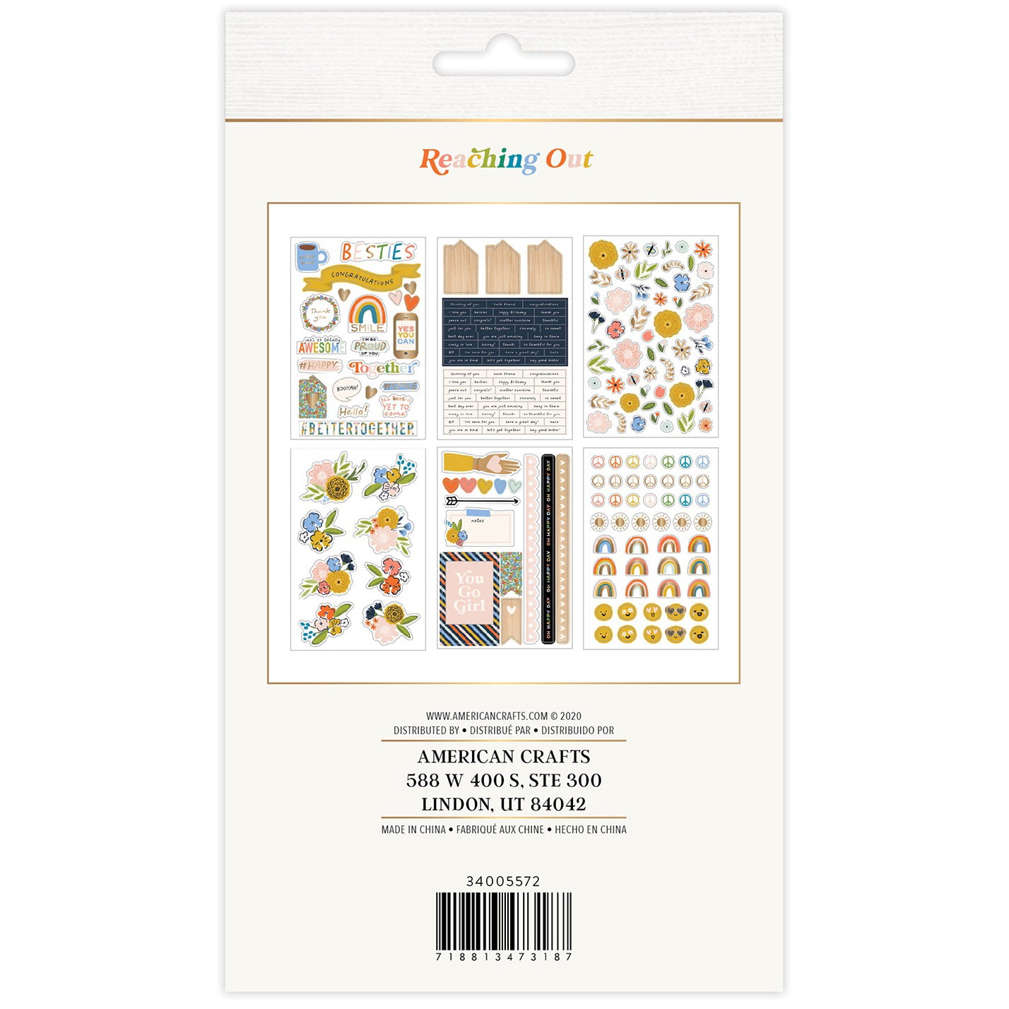 Jen Hadfield Reaching Out Sticker Book with Gold Foil Accents