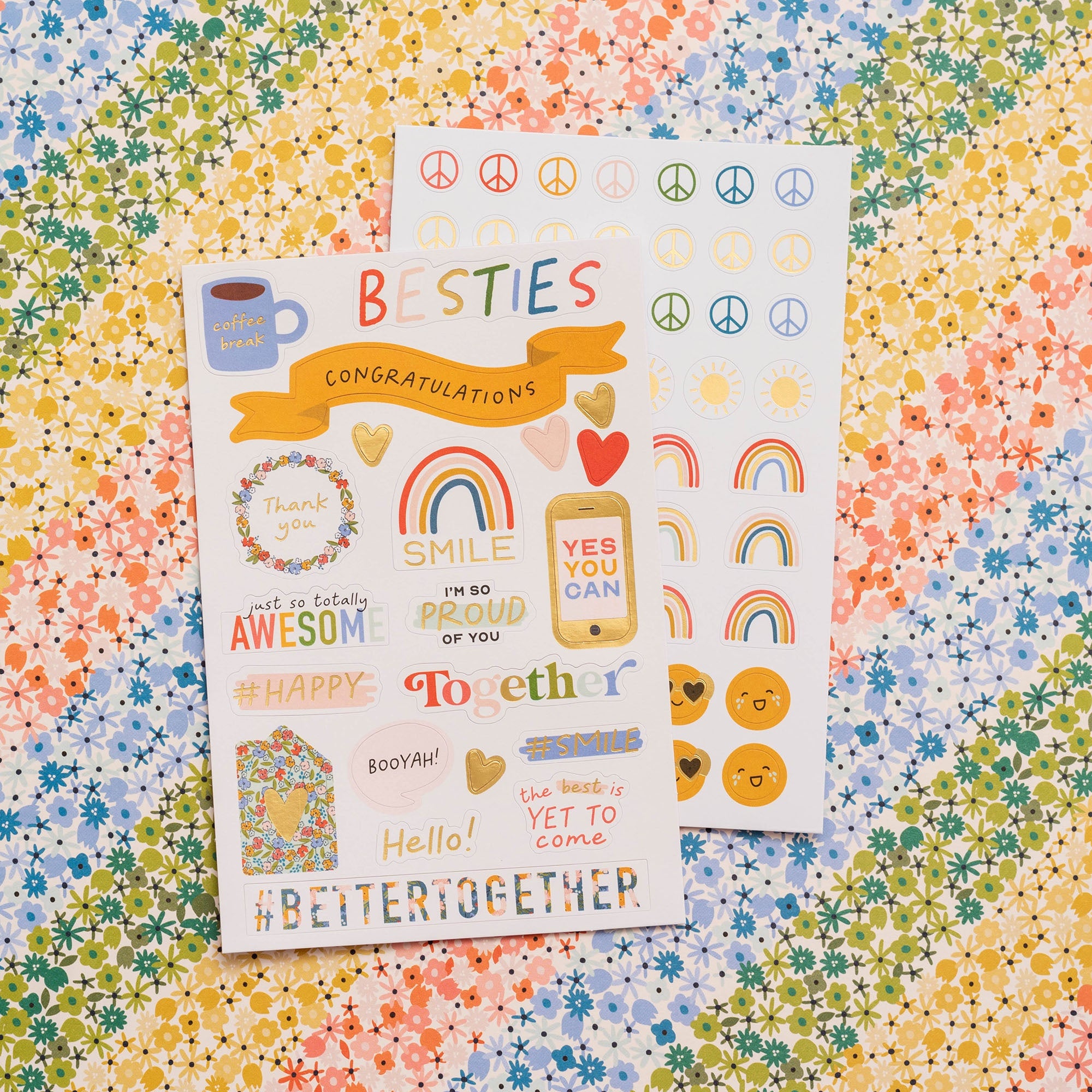 Jen Hadfield Reaching Out Sticker Book with Gold Foil Accents