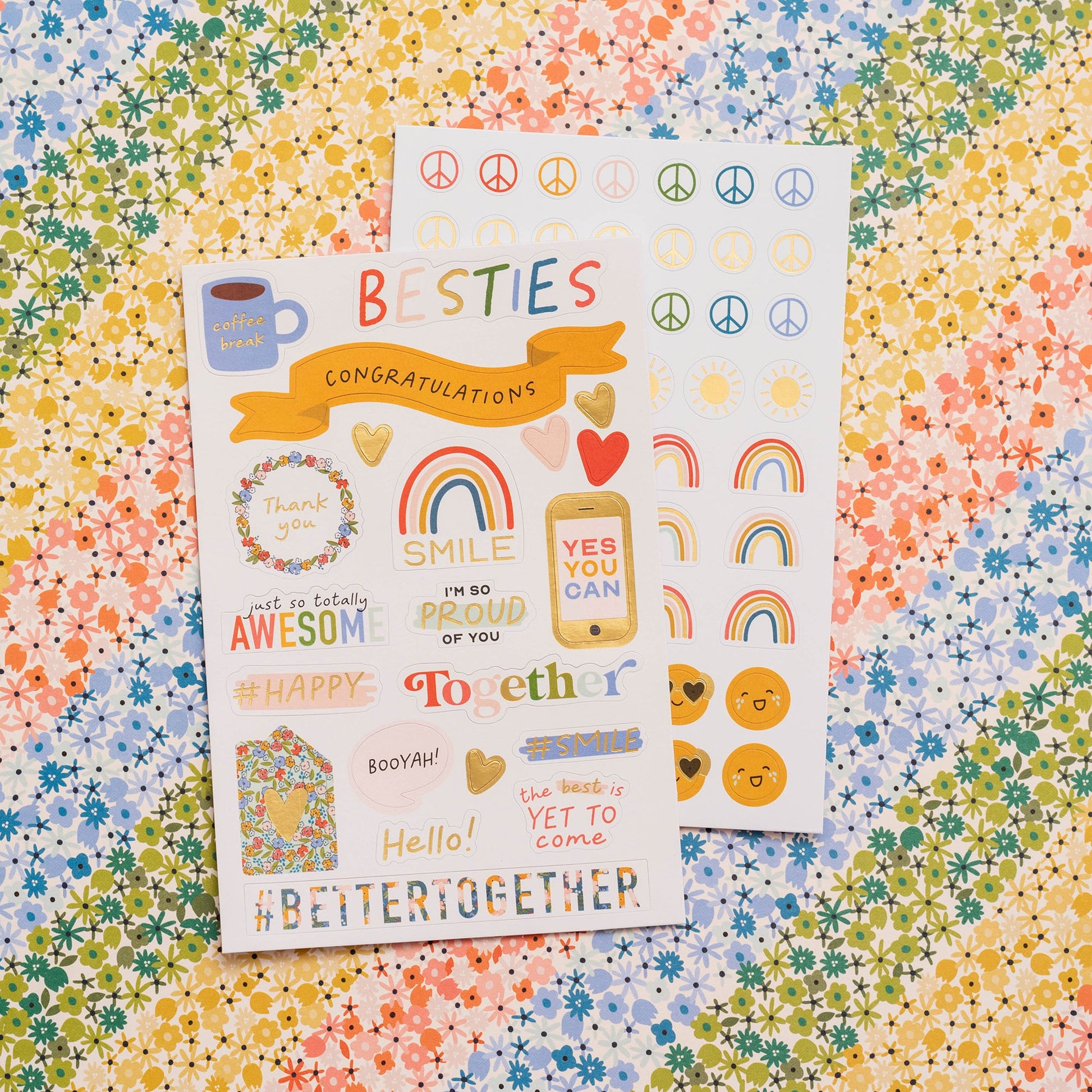 Jen Hadfield Reaching Out Sticker Book with Gold Foil Accents