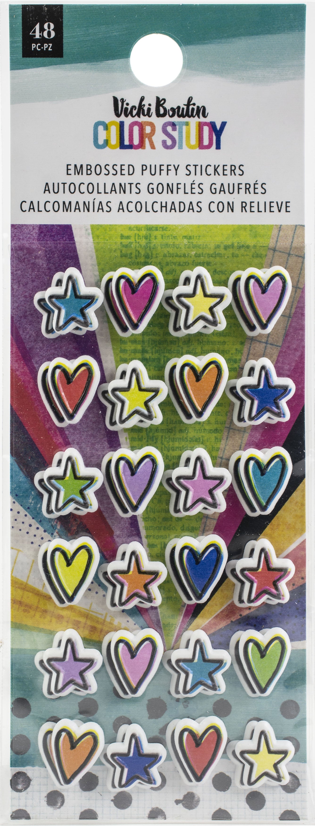 Vicki Boutin Color Study Embossed Puffy Stickers 48/Pkg