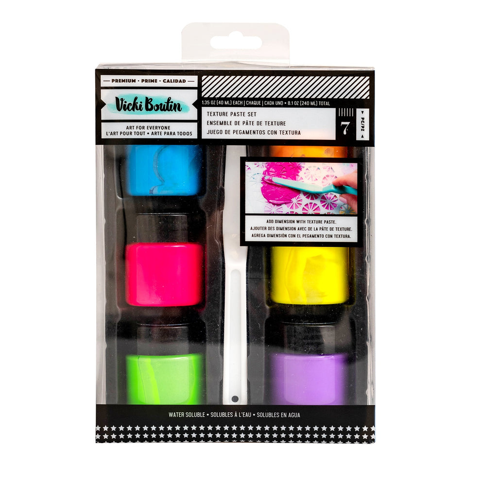 Vicki Boutin Mixed Media Neon Texture Paste Set – American Crafts
